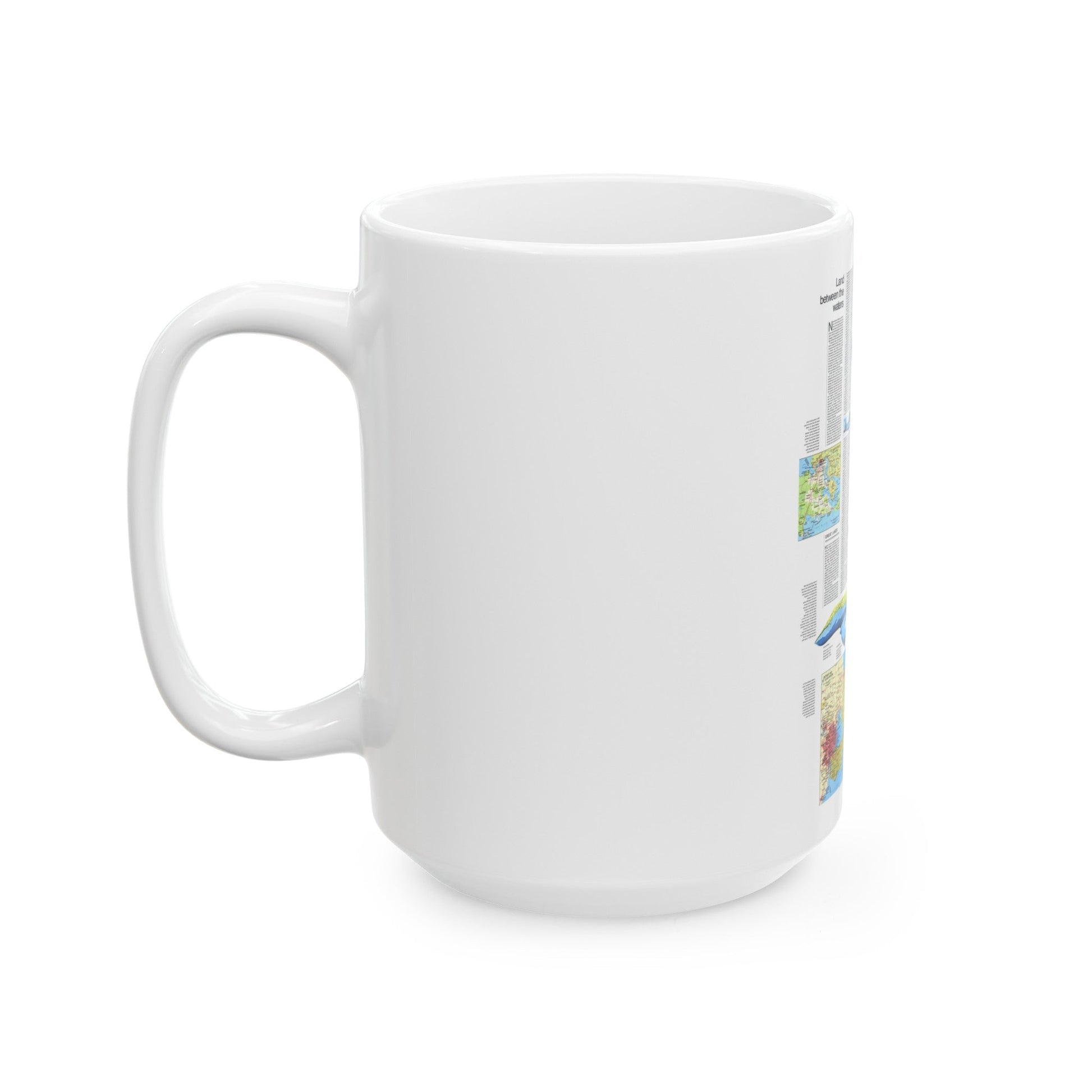 USA - Wisconsin, Michigan ,Great Lakes 2 (1973) (Map) White Coffee Mug-The Sticker Space