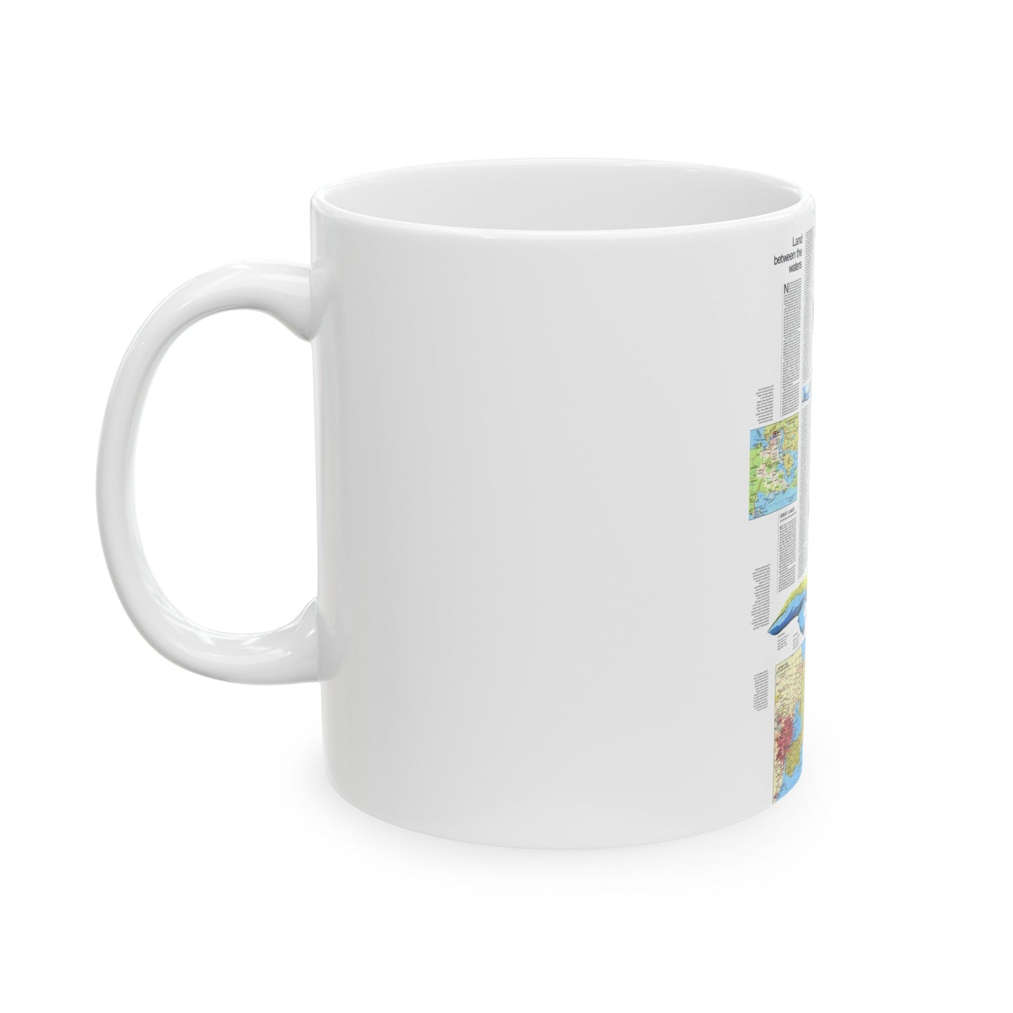 USA - Wisconsin, Michigan ,Great Lakes 2 (1973) (Map) White Coffee Mug-The Sticker Space