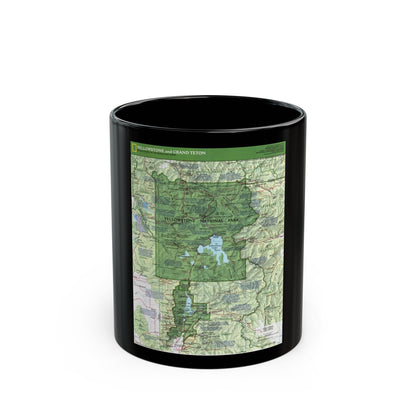 USA - Yellowstone and Grand Teton 1 1989) (Map) Black Coffee Mug-11oz-The Sticker Space