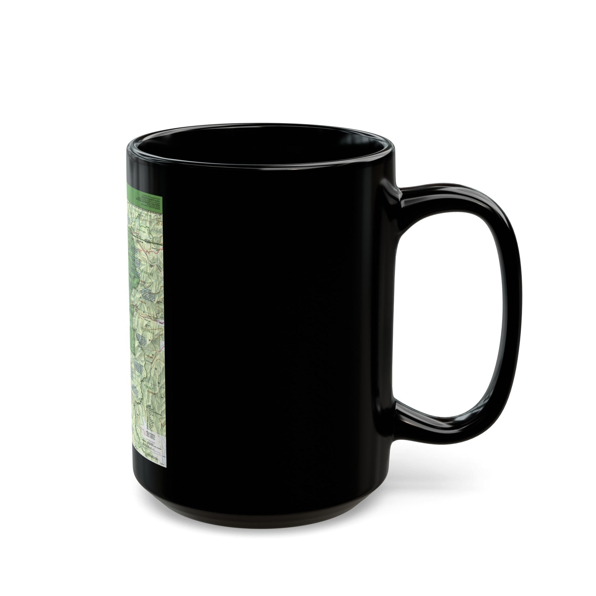 USA - Yellowstone and Grand Teton 1 1989) (Map) Black Coffee Mug-The Sticker Space