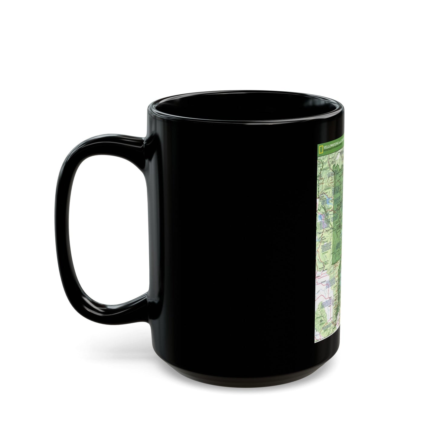 USA - Yellowstone and Grand Teton 1 1989) (Map) Black Coffee Mug-The Sticker Space