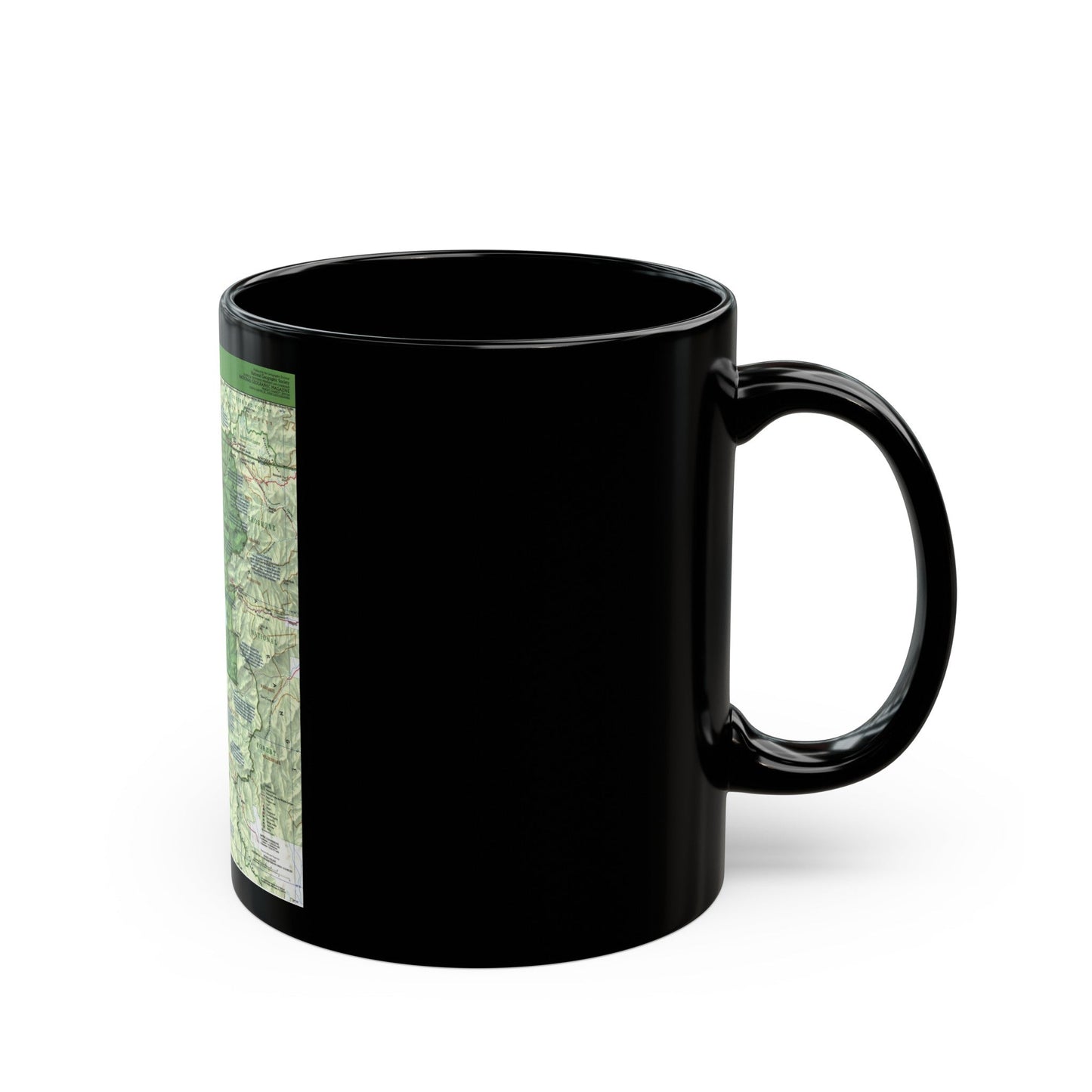 USA - Yellowstone and Grand Teton 1 1989) (Map) Black Coffee Mug-The Sticker Space