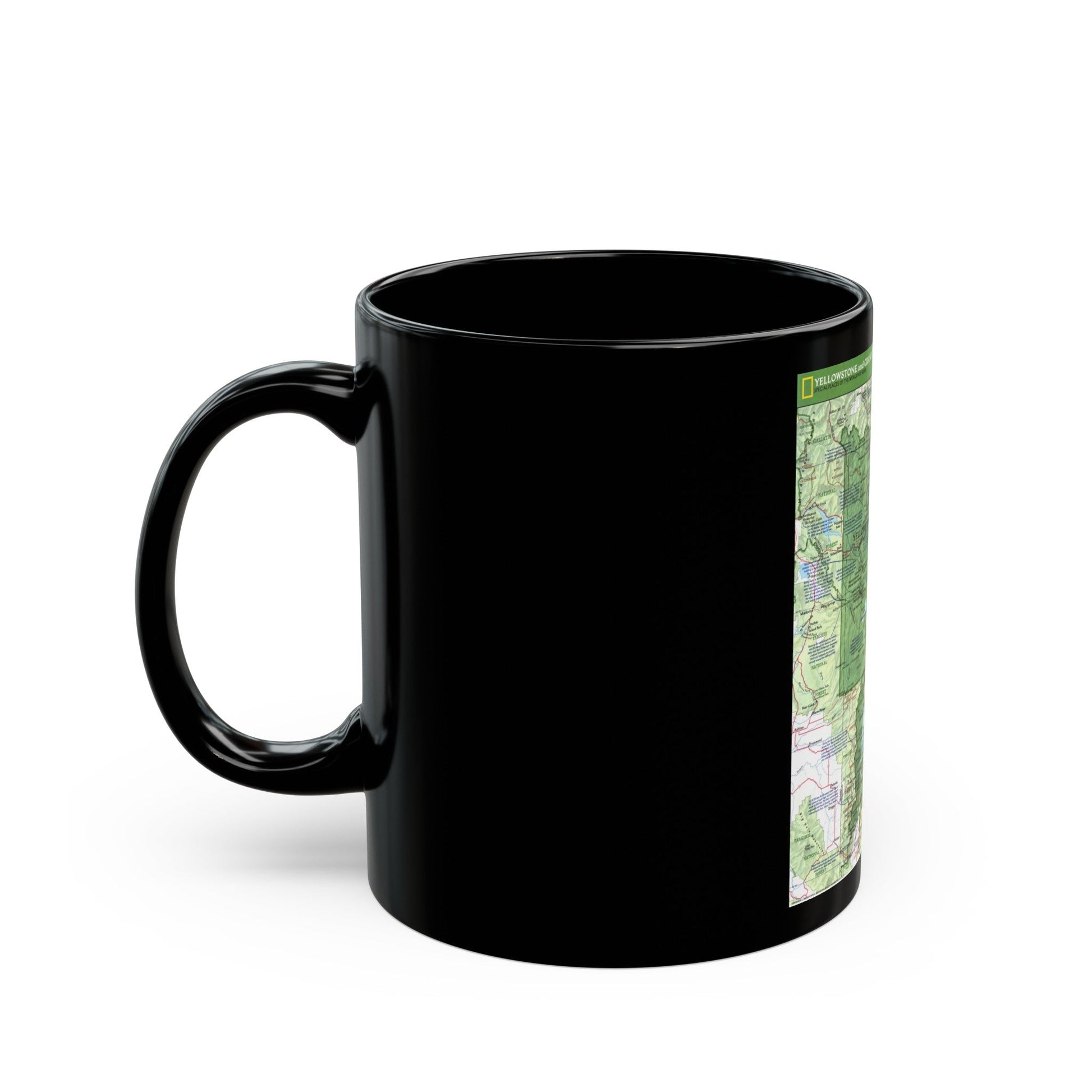 USA - Yellowstone and Grand Teton 1 1989) (Map) Black Coffee Mug-The Sticker Space