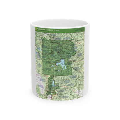 USA - Yellowstone and Grand Teton 1 1989) (Map) White Coffee Mug-11oz-The Sticker Space