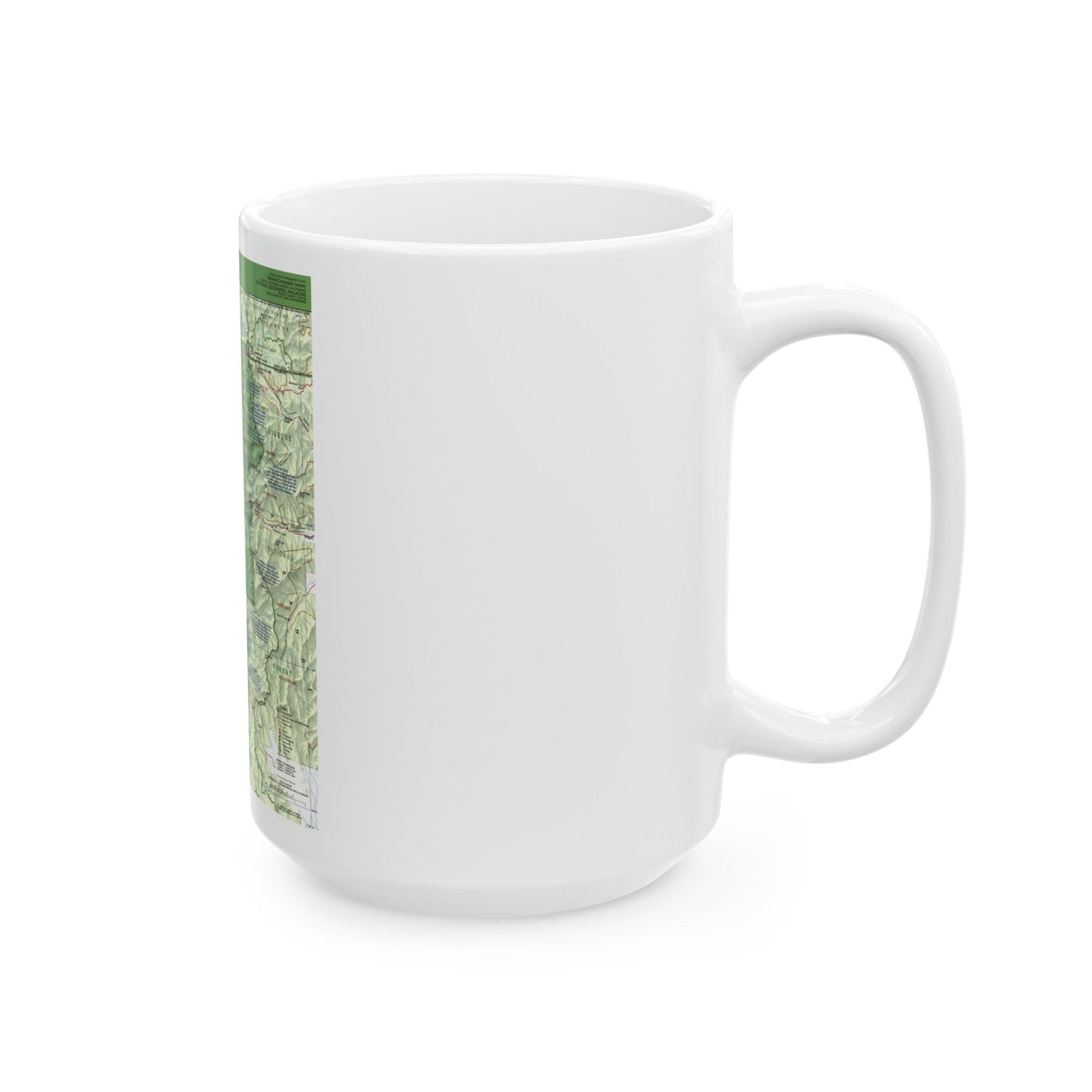 USA - Yellowstone and Grand Teton 1 1989) (Map) White Coffee Mug-The Sticker Space