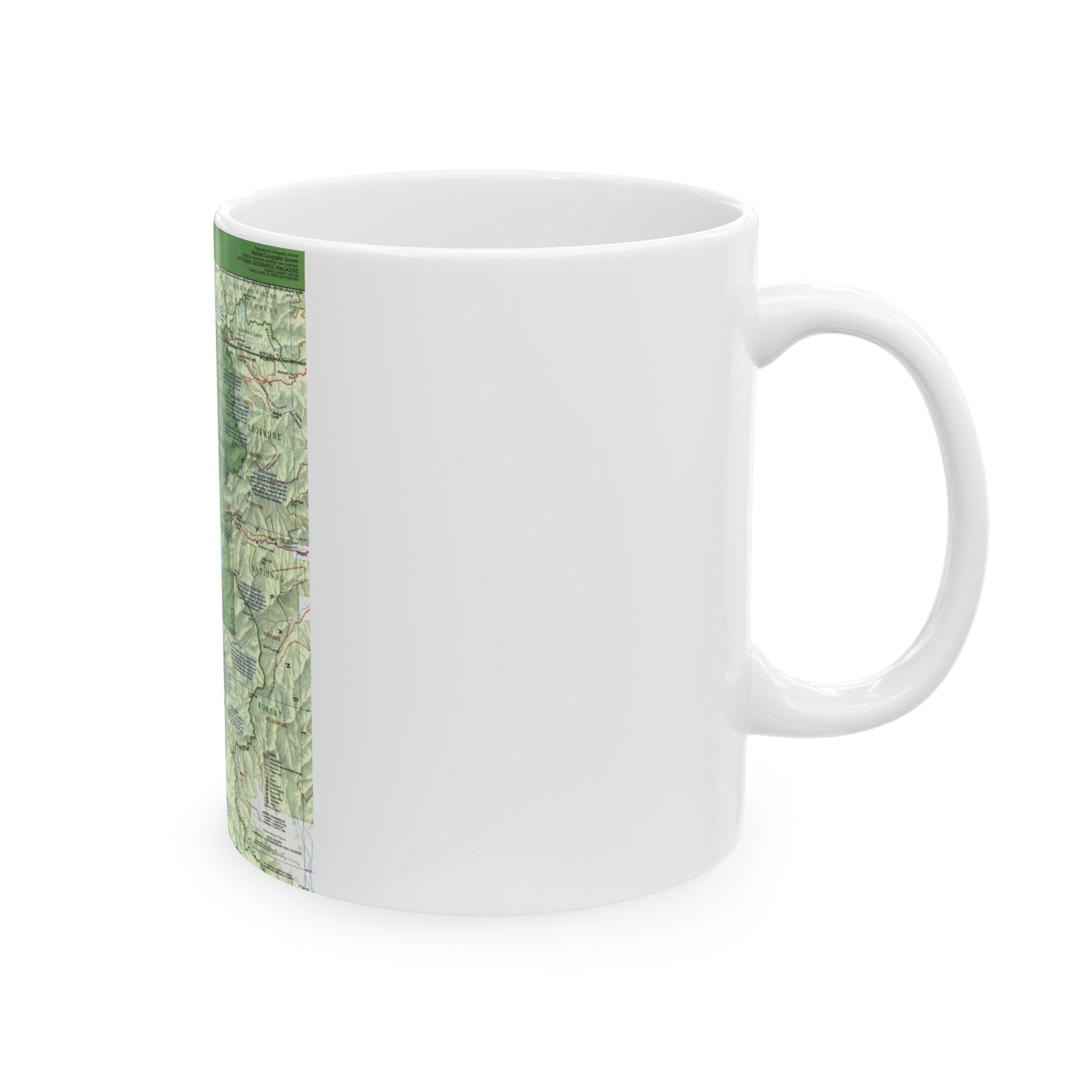 USA - Yellowstone and Grand Teton 1 1989) (Map) White Coffee Mug-The Sticker Space