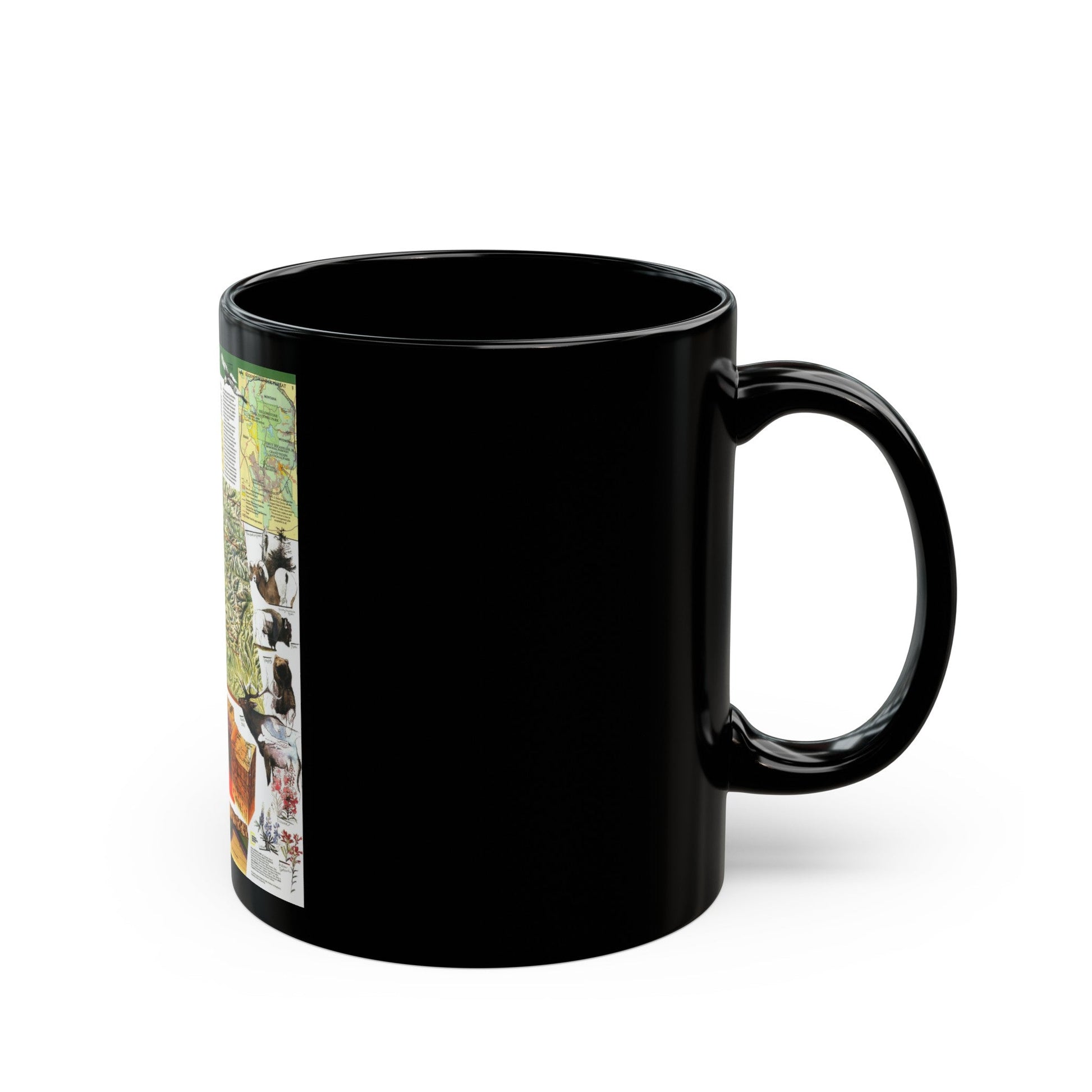 USA - Yellowstone and Grand Teton 2 (1989) (Map) Black Coffee Mug-The Sticker Space