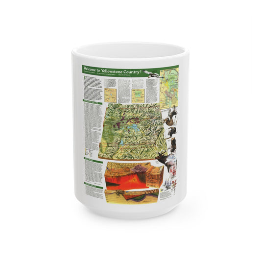 USA - Yellowstone and Grand Teton 2 (1989) (Map) White Coffee Mug-15oz-The Sticker Space