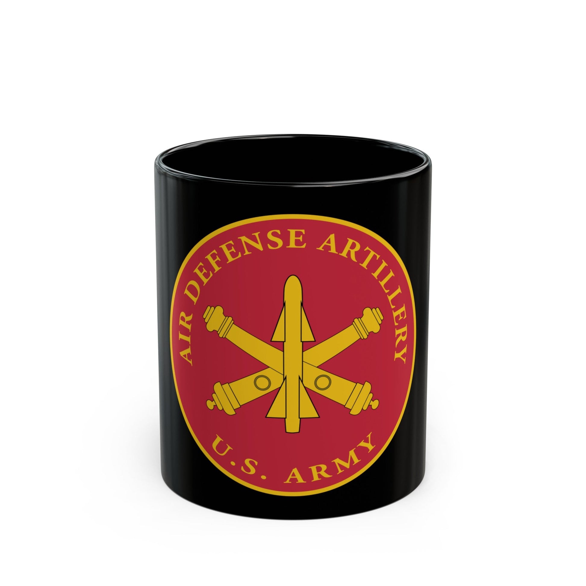 USAADAPLAQUE Air Defense Artillery Branch (U.S. Army) Black Coffee Mug-11oz-The Sticker Space