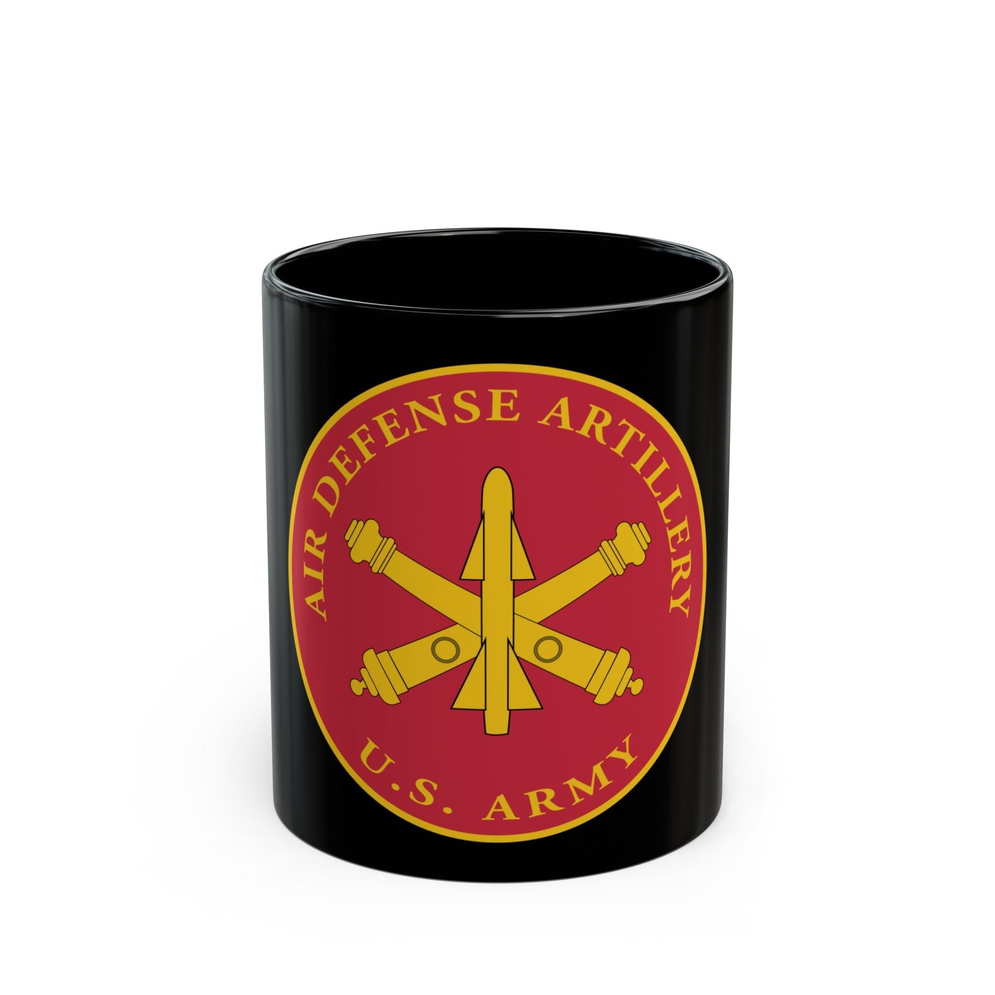 USAADAPLAQUE Air Defense Artillery Branch (U.S. Army) Black Coffee Mug-11oz-The Sticker Space