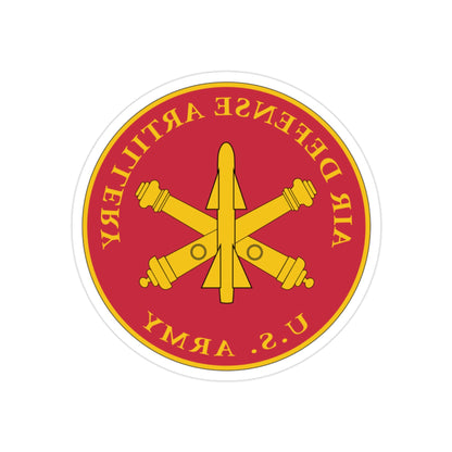 USAADAPLAQUE Air Defense Artillery Branch (U.S. Army) REVERSE PRINT Transparent STICKER-2" × 2"-The Sticker Space