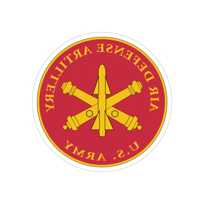 USAADAPLAQUE Air Defense Artillery Branch (U.S. Army) REVERSE PRINT Transparent STICKER-5" × 5"-The Sticker Space