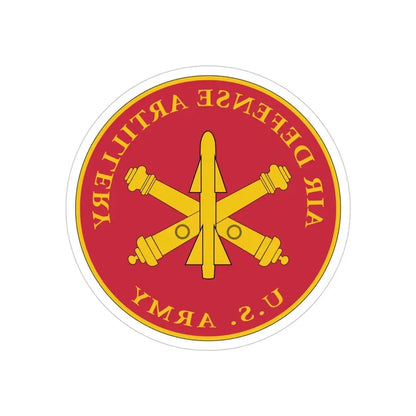 USAADAPLAQUE Air Defense Artillery Branch (U.S. Army) REVERSE PRINT Transparent Die-Cut STICKER 4 Inch Die-Cut Transparent - The Sticker Space