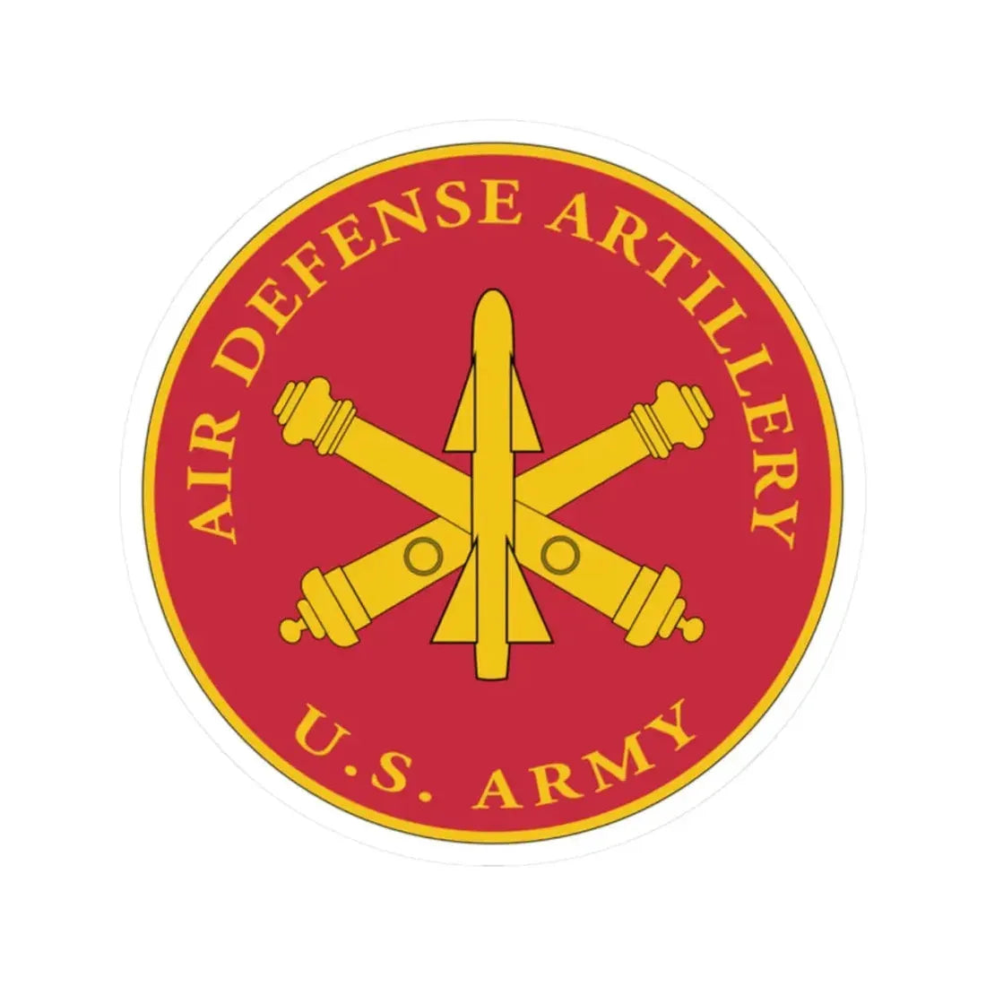USAADAPLAQUE Air Defense Artillery Branch (U.S. Army) STICKER Vinyl Kiss-Cut Decal 2 Inch White - The Sticker Space
