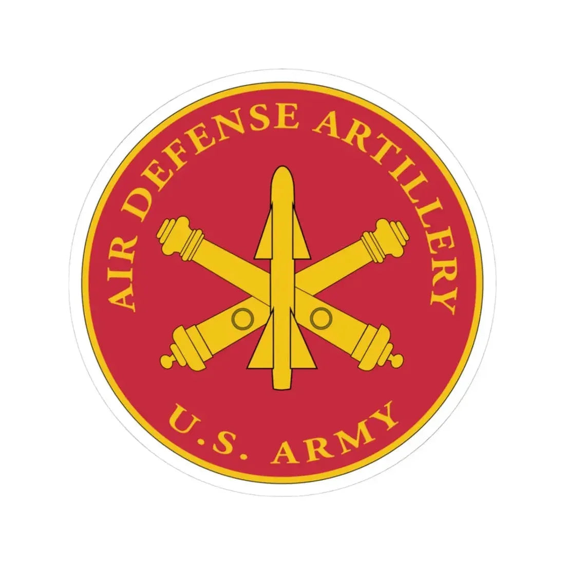 USAADAPLAQUE Air Defense Artillery Branch (U.S. Army) STICKER Vinyl Kiss-Cut Decal 3 Inch White - The Sticker Space