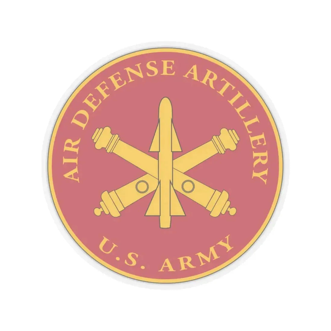 USAADAPLAQUE Air Defense Artillery Branch (U.S. Army) STICKER Vinyl Kiss-Cut Decal 4 Inch Transparent - The Sticker Space