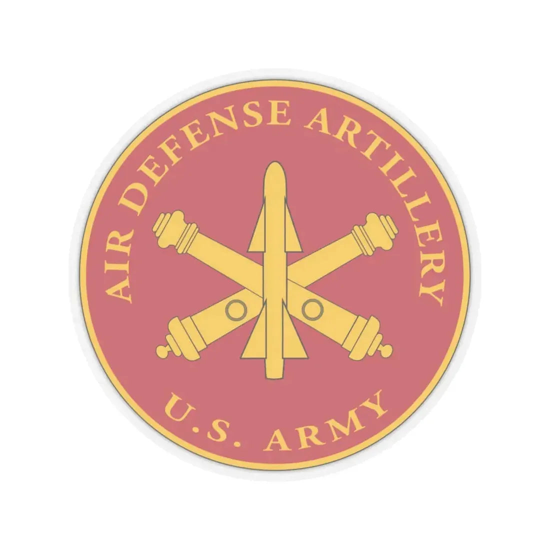 USAADAPLAQUE Air Defense Artillery Branch (U.S. Army) STICKER Vinyl Kiss-Cut Decal 6 Inch Transparent - The Sticker Space