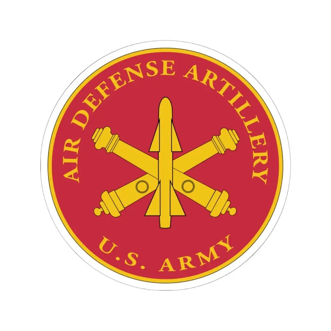 USAADAPLAQUE Air Defense Artillery Branch (U.S. Army) STICKER Vinyl Kiss-Cut Decal 6 Inch White - The Sticker Space
