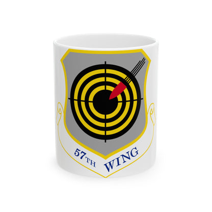 USAF 57th Wing shield (U.S. Air Force) White Coffee Mug-11oz-The Sticker Space