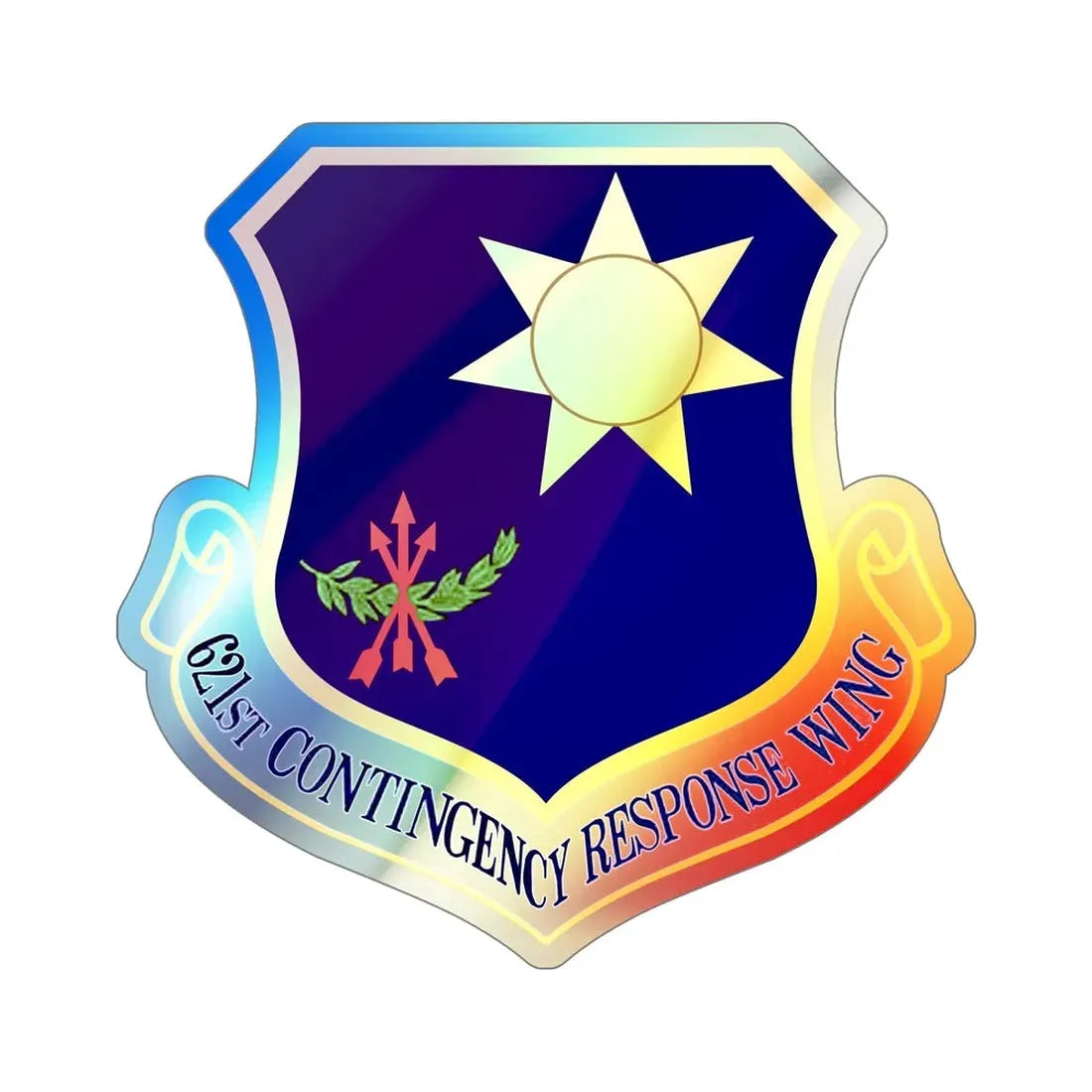 USAF 621st Contigency Response Wing (U.S. Air Force) Holographic STICKER Die-Cut Vinyl Decal 6 Inch Holographic - The Sticker Space