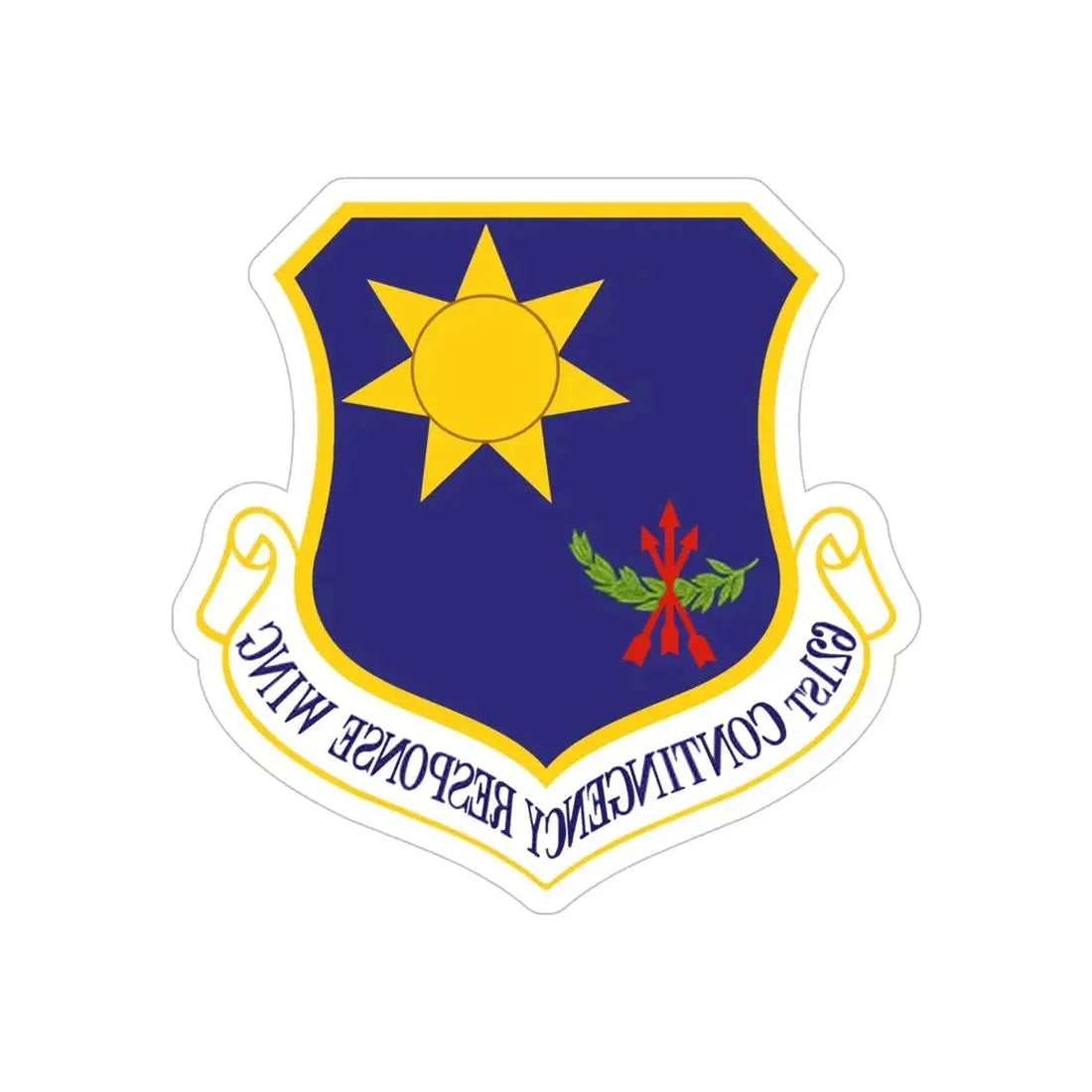 USAF 621st Contigency Response Wing (U.S. Air Force) REVERSE PRINT Transparent Die-Cut STICKER 5 Inch Die-Cut Transparent - The Sticker Space