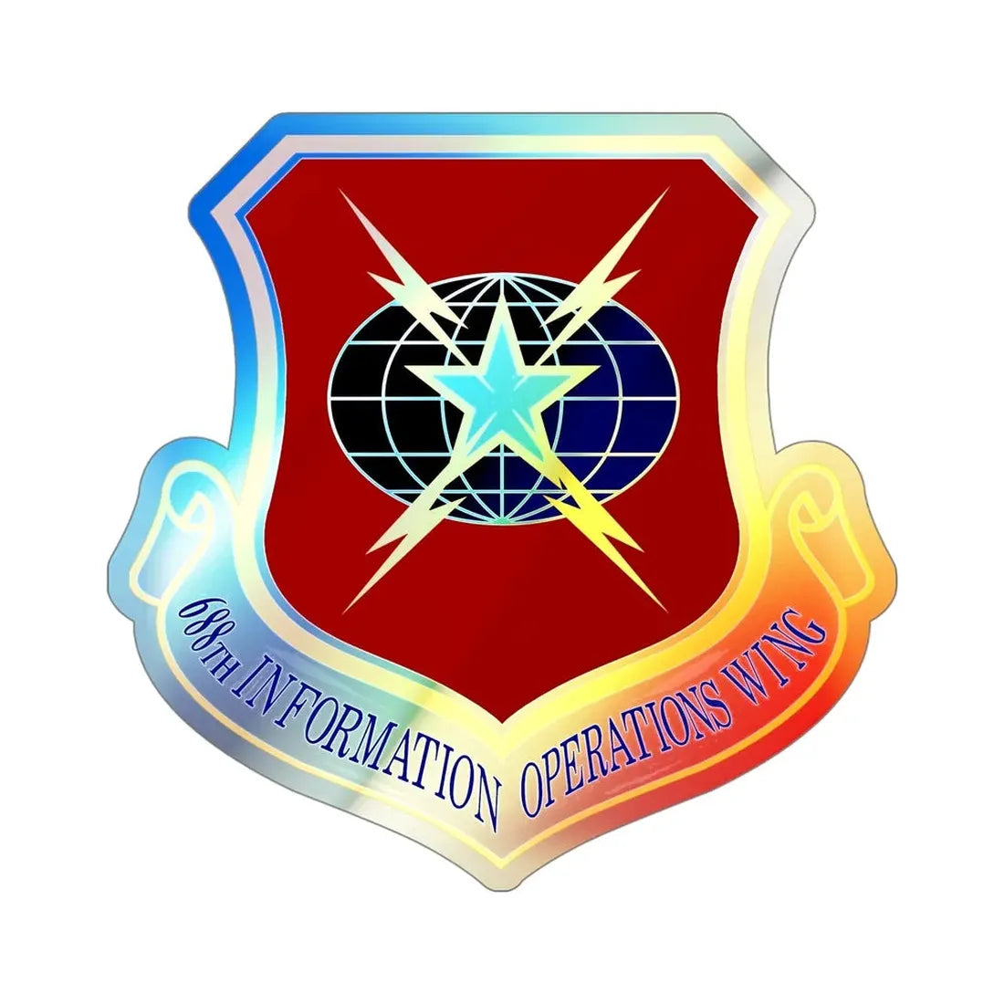 USAF 688th Information Operations Wing (U.S. Air Force) Holographic STICKER Die-Cut Vinyl Decal 4 Inch Holographic - The Sticker Space