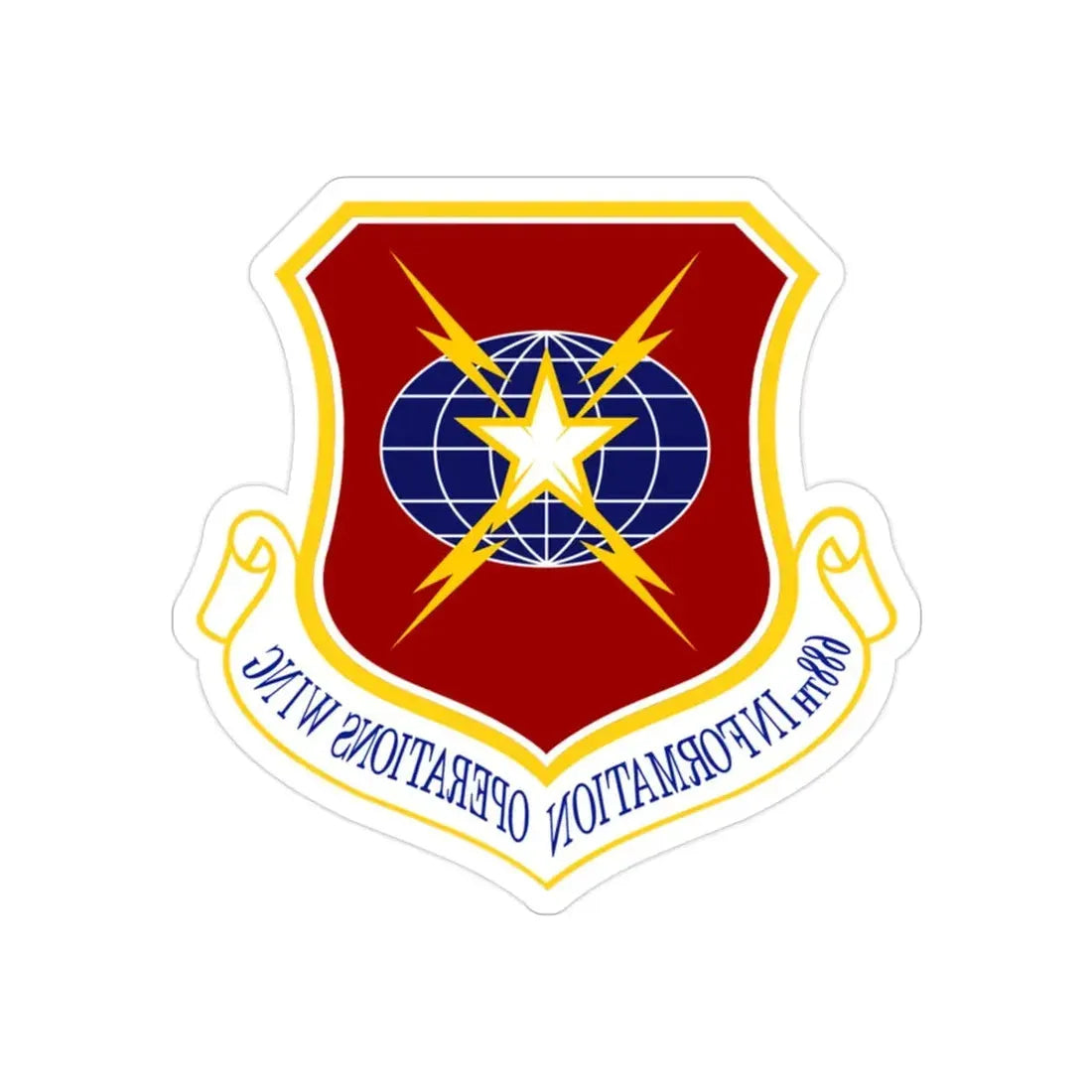 USAF 688th Information Operations Wing (U.S. Air Force) REVERSE PRINT Transparent Die-Cut STICKER 2 Inch Die-Cut Transparent - The Sticker Space