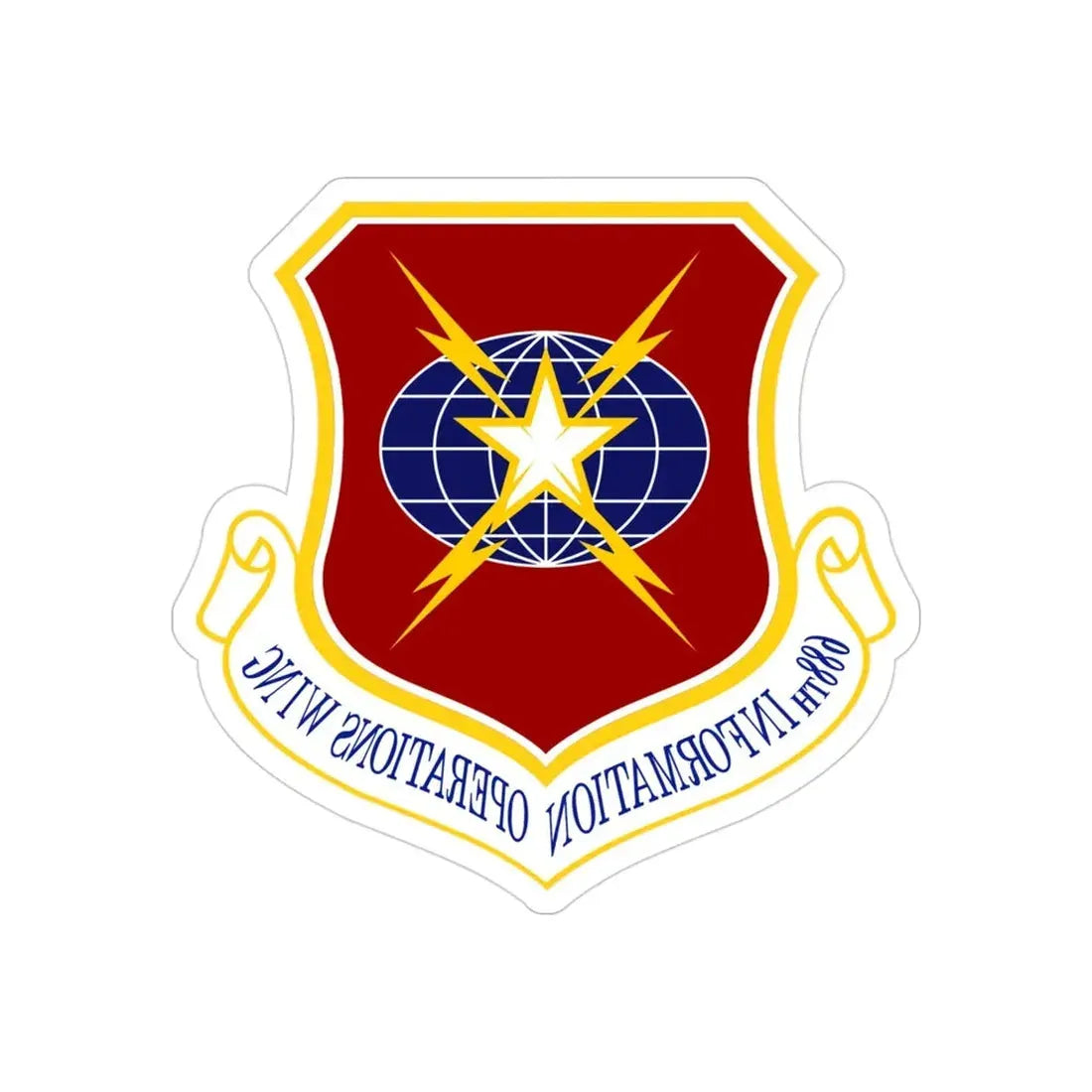 USAF 688th Information Operations Wing (U.S. Air Force) REVERSE PRINT Transparent Die-Cut STICKER 3 Inch Die-Cut Transparent - The Sticker Space