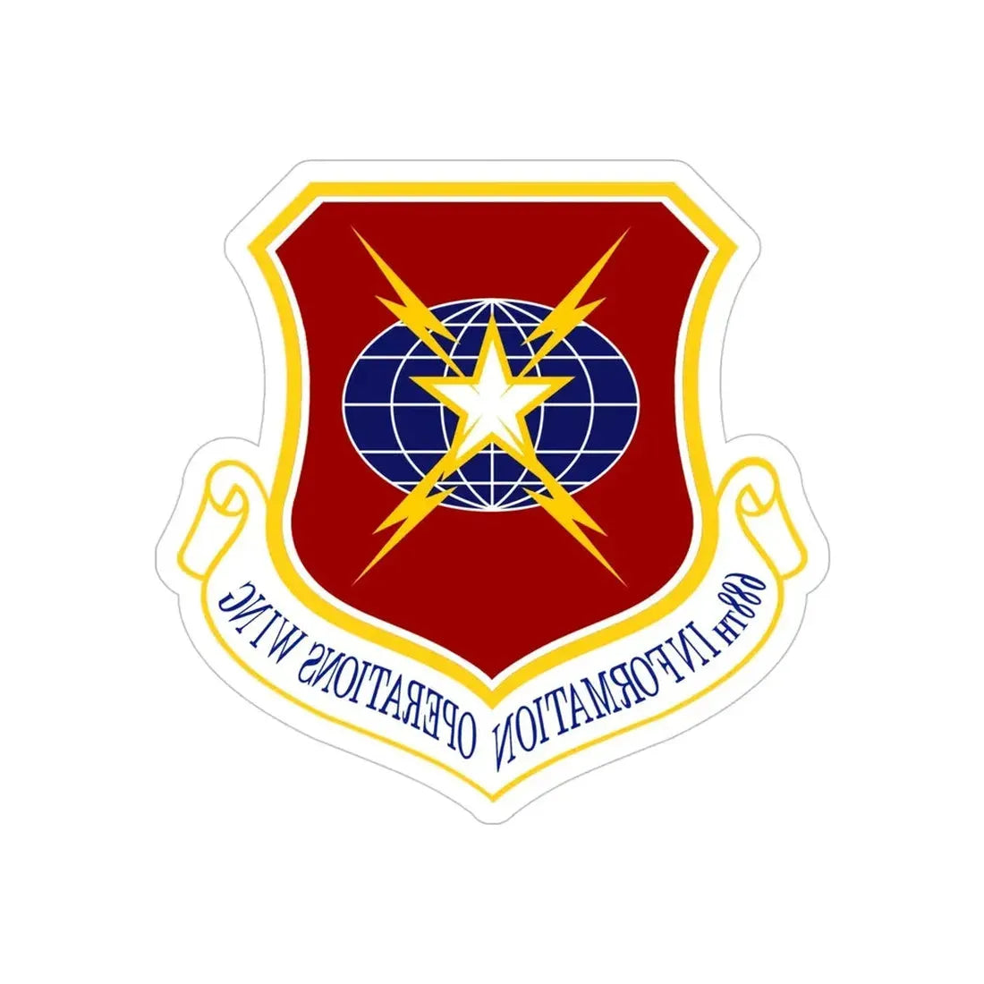 USAF 688th Information Operations Wing (U.S. Air Force) REVERSE PRINT Transparent Die-Cut STICKER 4 Inch Die-Cut Transparent - The Sticker Space