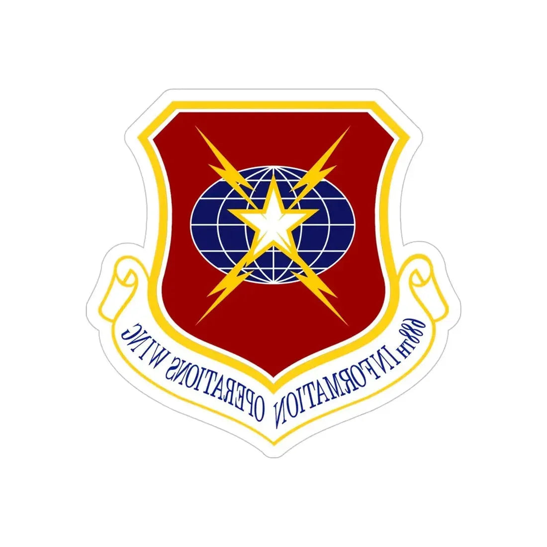 USAF 688th Information Operations Wing (U.S. Air Force) REVERSE PRINT Transparent Die-Cut STICKER 6 Inch Die-Cut Transparent - The Sticker Space