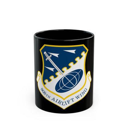 USAF 908th Airlift Wing (U.S. Air Force) Black Coffee Mug-11oz-The Sticker Space