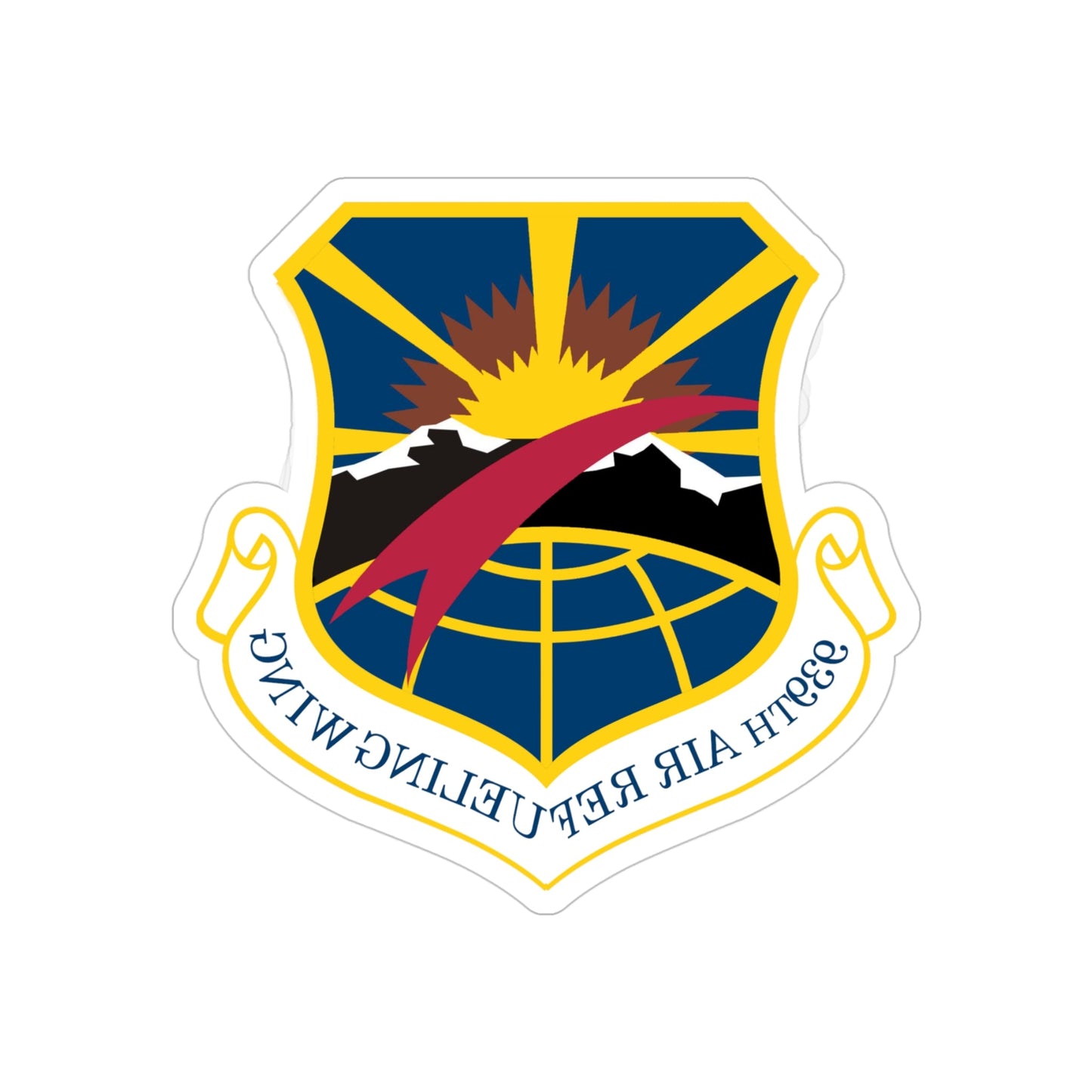 USAF 939th Air Refueling Wing (U.S. Air Force) REVERSE PRINT Transparent STICKER-4" × 4"-The Sticker Space