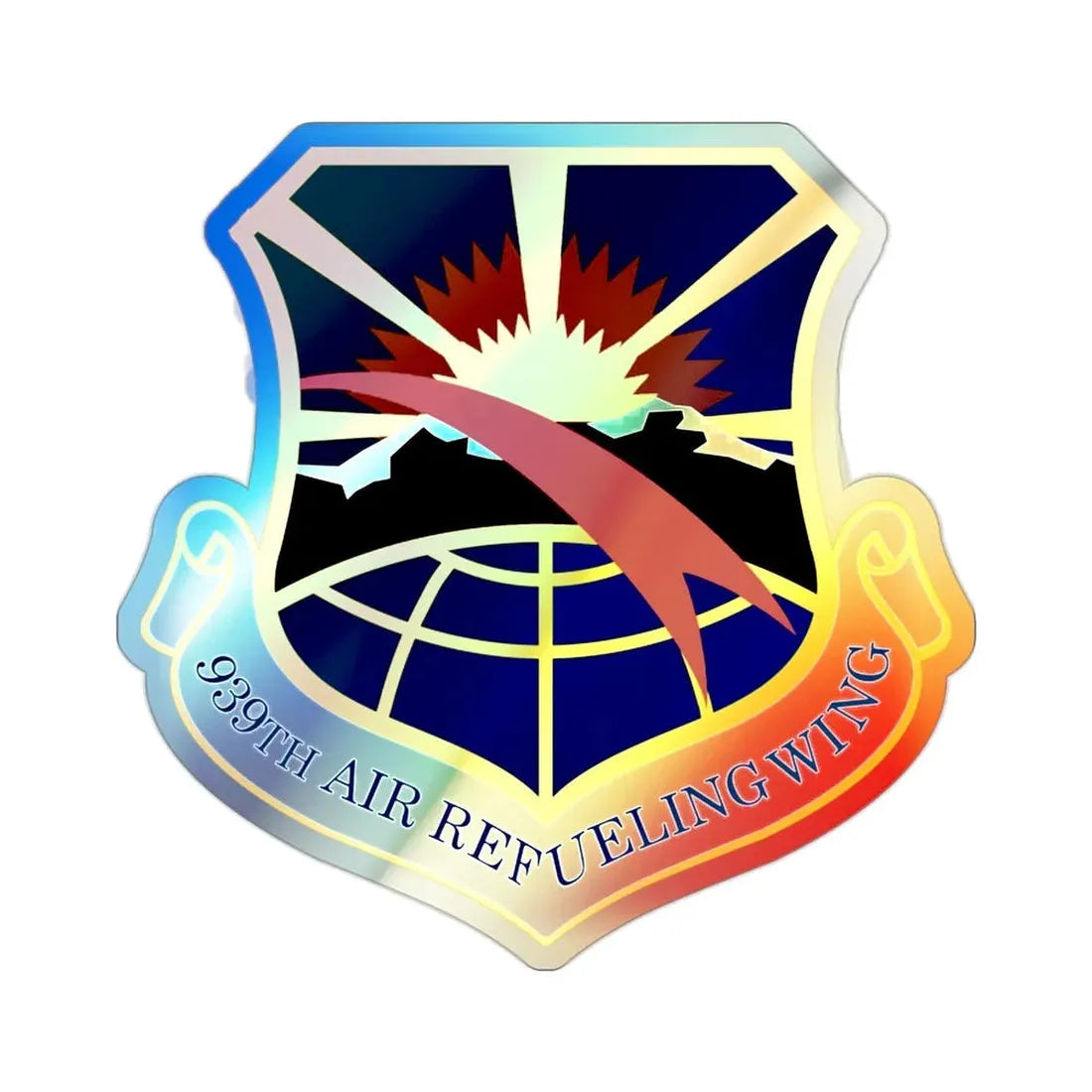 USAF 939th Air Refueling Wing (U.S. Air Force) Holographic STICKER Die-Cut Vinyl Decal 2 Inch Holographic - The Sticker Space