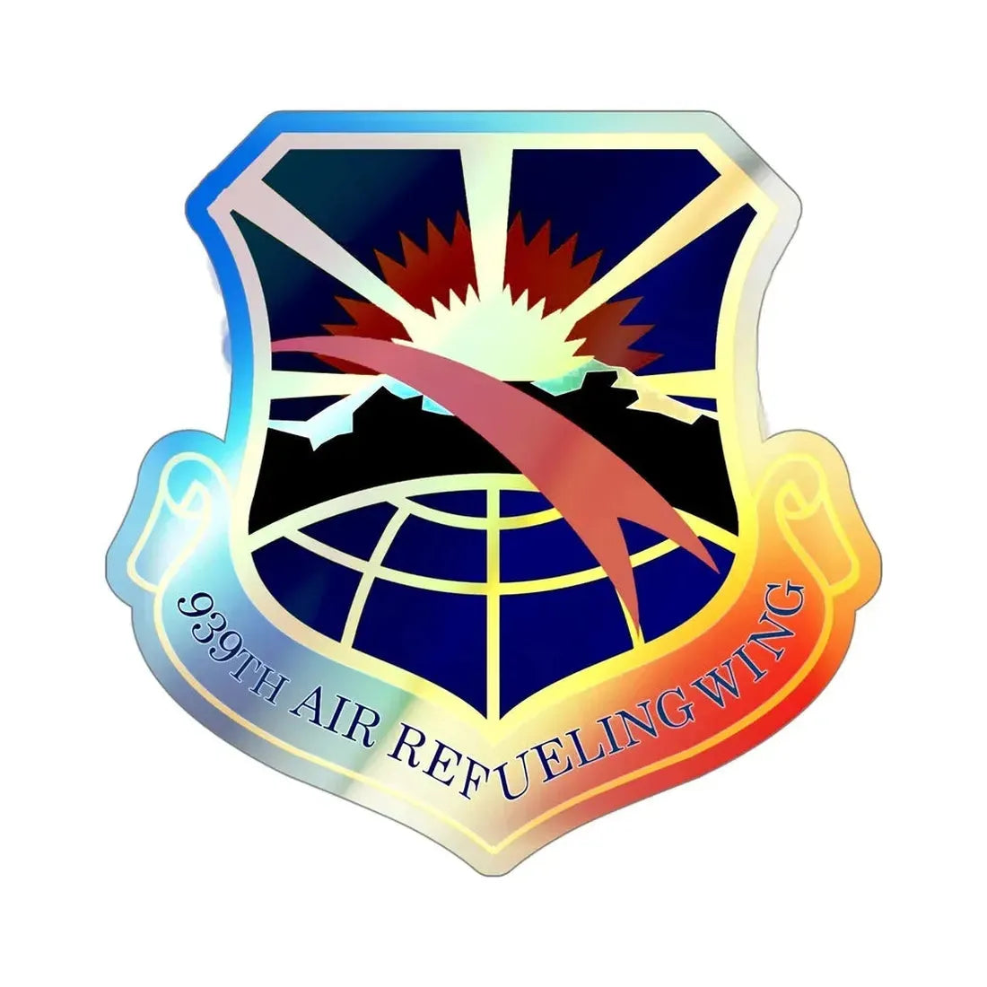 USAF 939th Air Refueling Wing (U.S. Air Force) Holographic STICKER Die-Cut Vinyl Decal 4 Inch Holographic - The Sticker Space