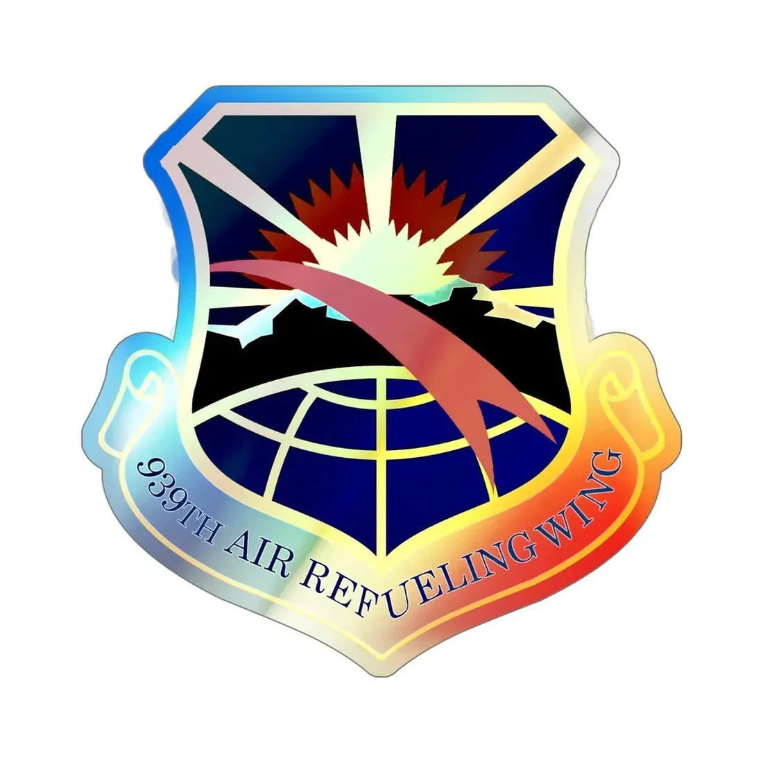 USAF 939th Air Refueling Wing (U.S. Air Force) Holographic STICKER Die-Cut Vinyl Decal 6 Inch Holographic - The Sticker Space