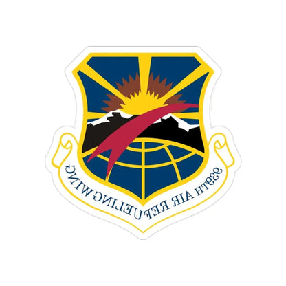 USAF 939th Air Refueling Wing (U.S. Air Force) REVERSE PRINT Transparent Die-Cut STICKER 2 Inch Die-Cut Transparent - The Sticker Space