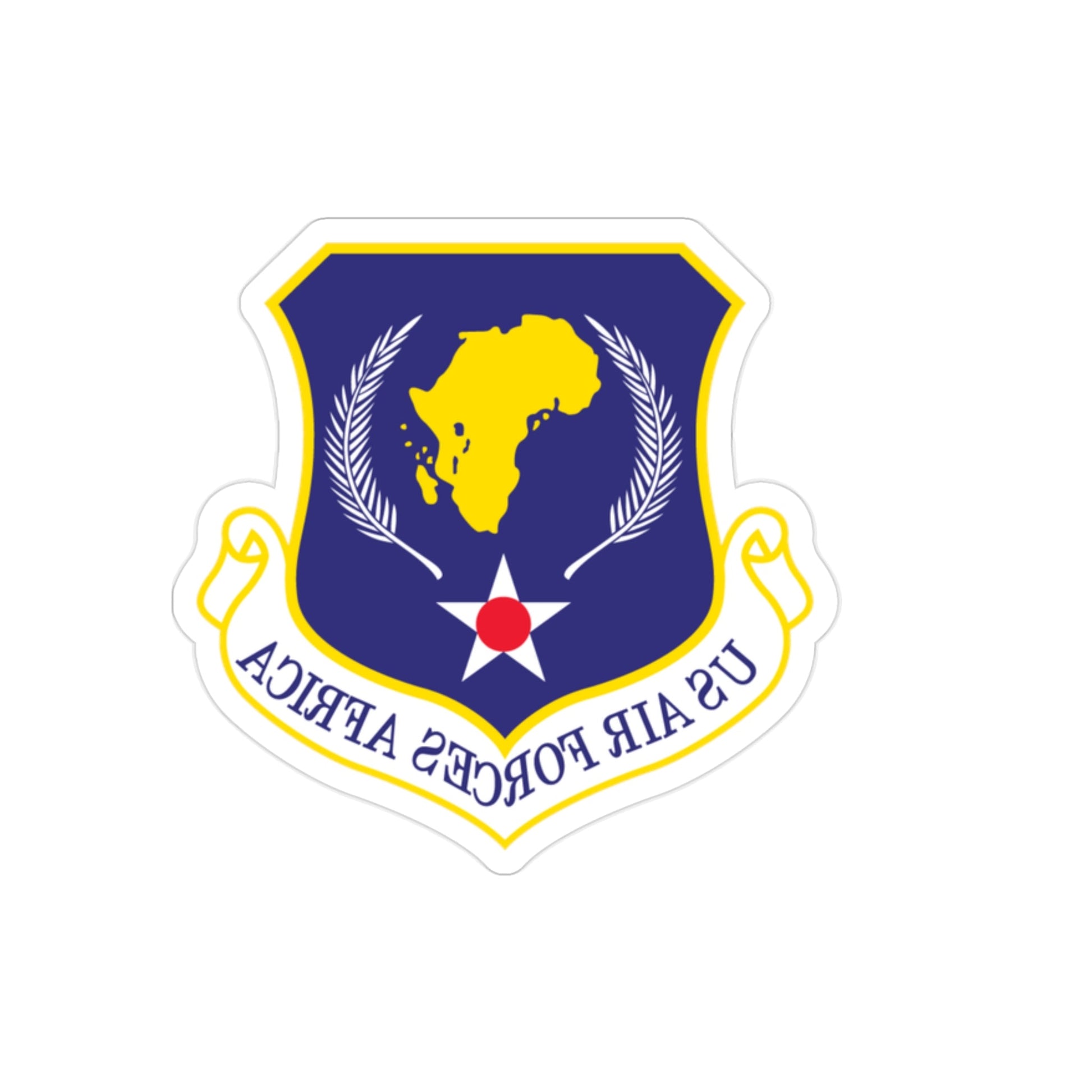 USAF Africa (U.S. Air Force) REVERSE PRINT Transparent STICKER-2 Inch-The Sticker Space