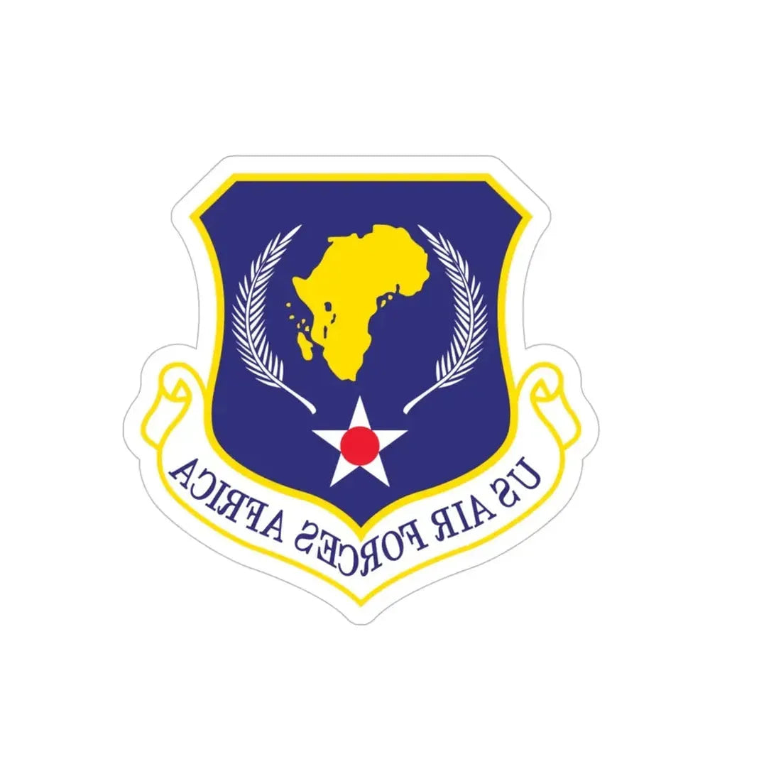 USAF Africa (U.S. Air Force) REVERSE PRINT Transparent Die-Cut STICKER 5 Inch Die-Cut Transparent - The Sticker Space