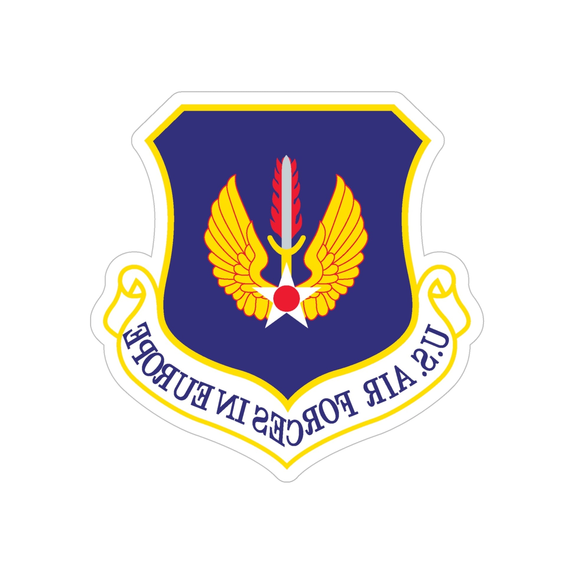 USAF in Europe (U.S. Air Force) REVERSE PRINT Transparent STICKER-6" × 6"-The Sticker Space