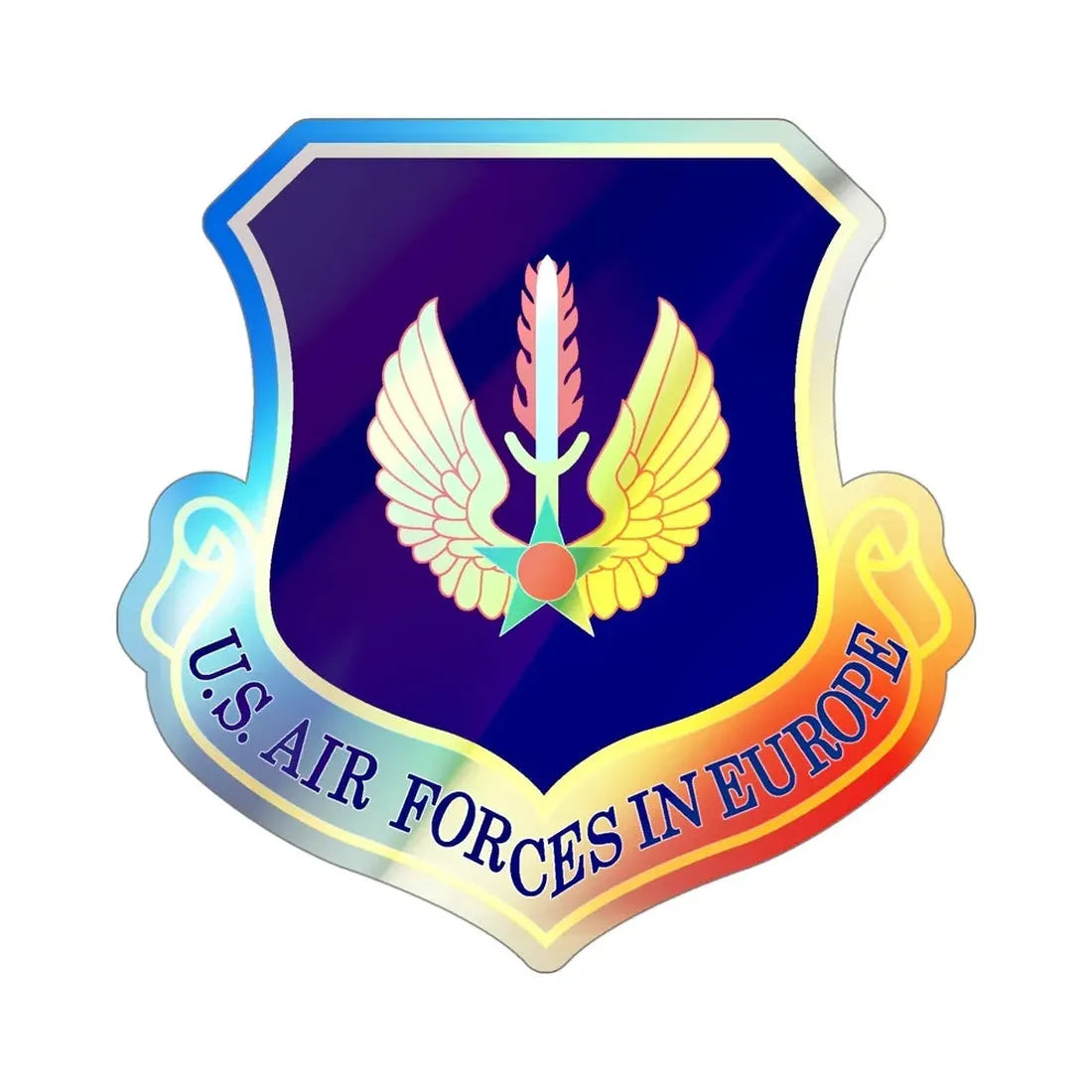 USAF in Europe (U.S. Air Force) Holographic STICKER Die-Cut Vinyl Decal 4 Inch Holographic - The Sticker Space