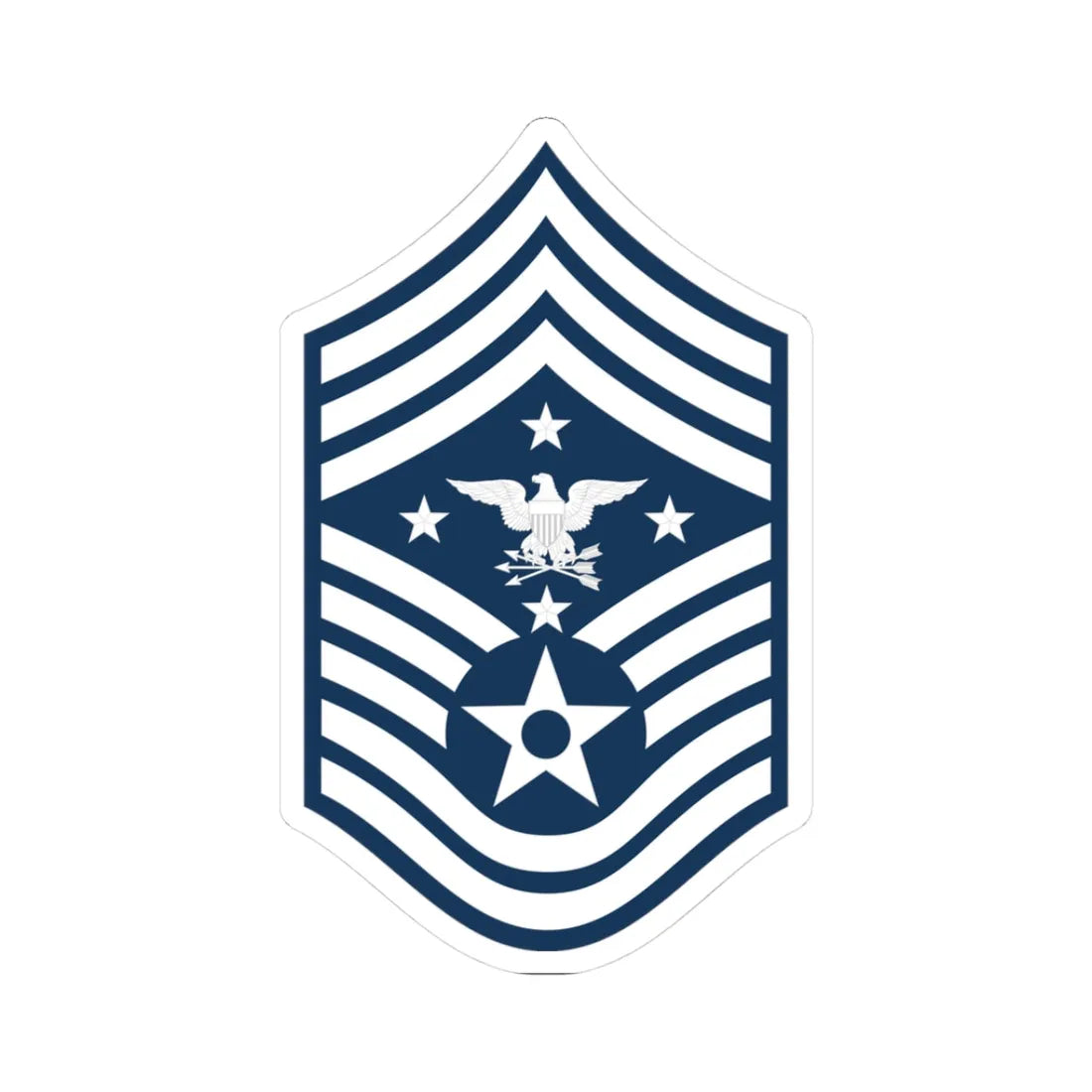 USAF SEAC (United States) (Military Rank) STICKER Vinyl Kiss-Cut Decal 3 Inch White - The Sticker Space