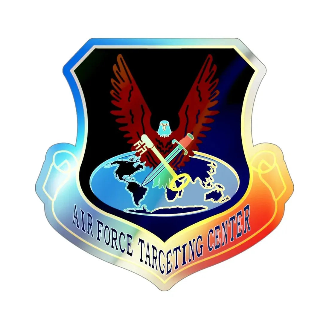 USAF Targeting Center Eagles (U.S. Air Force) Holographic STICKER Die-Cut Vinyl Decal 4 Inch Holographic - The Sticker Space