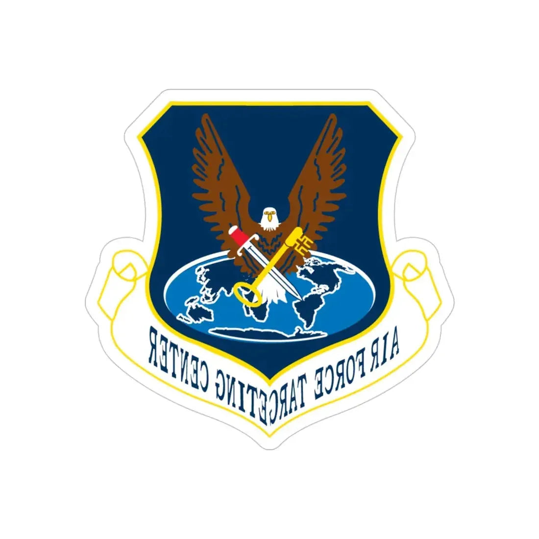 USAF Targeting Center Eagles (U.S. Air Force) REVERSE PRINT Transparent Die-Cut STICKER 4 Inch Die-Cut Transparent - The Sticker Space