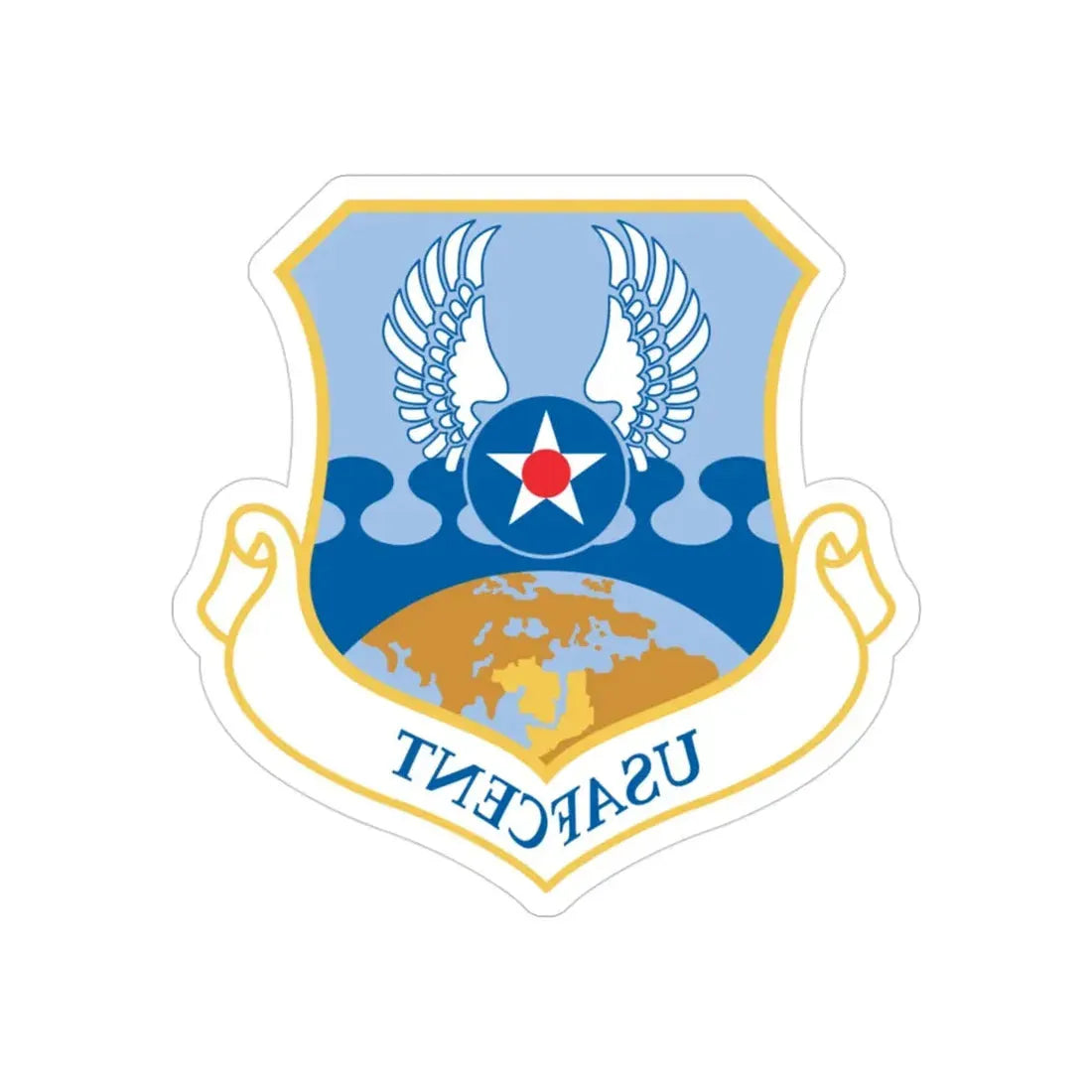 USAFCENT (U.S. Air Force) REVERSE PRINT Transparent Die-Cut STICKER 3 Inch Die-Cut Transparent - The Sticker Space