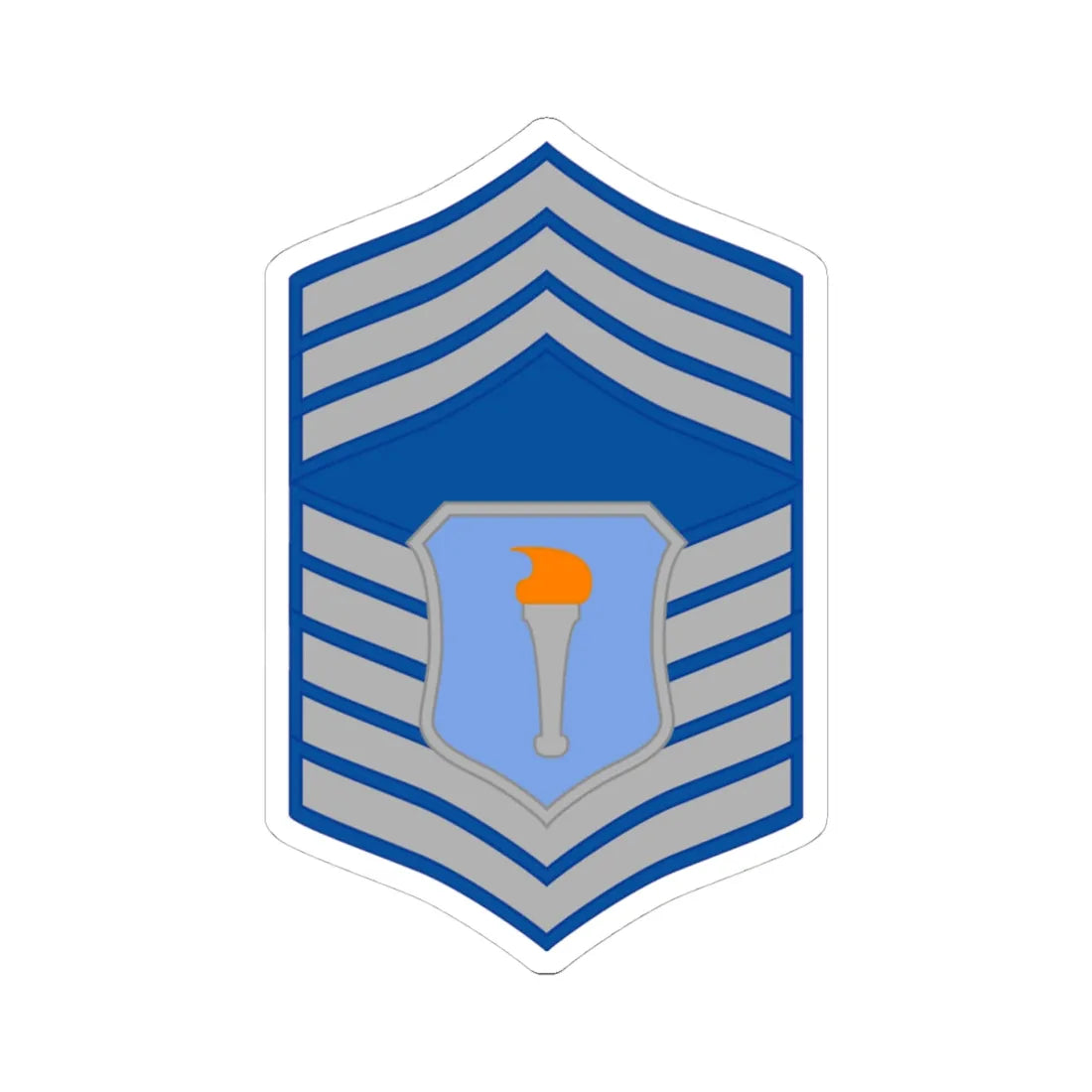 USAFJROTC CMS (United States) (Military Rank) STICKER Vinyl Kiss-Cut Decal 4 Inch White - The Sticker Space