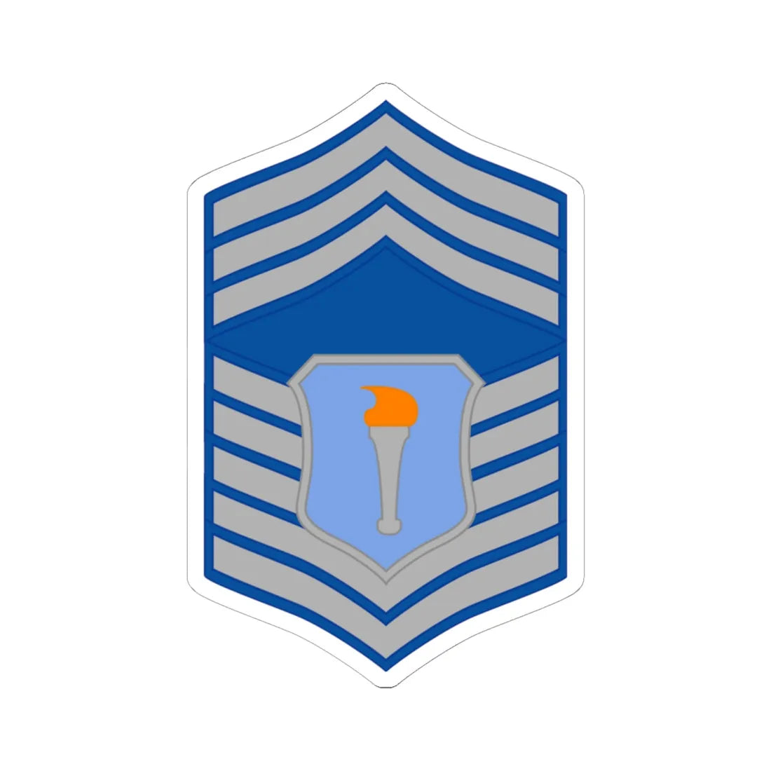 USAFJROTC CMS (United States) (Military Rank) STICKER Vinyl Kiss-Cut Decal 6 Inch White - The Sticker Space