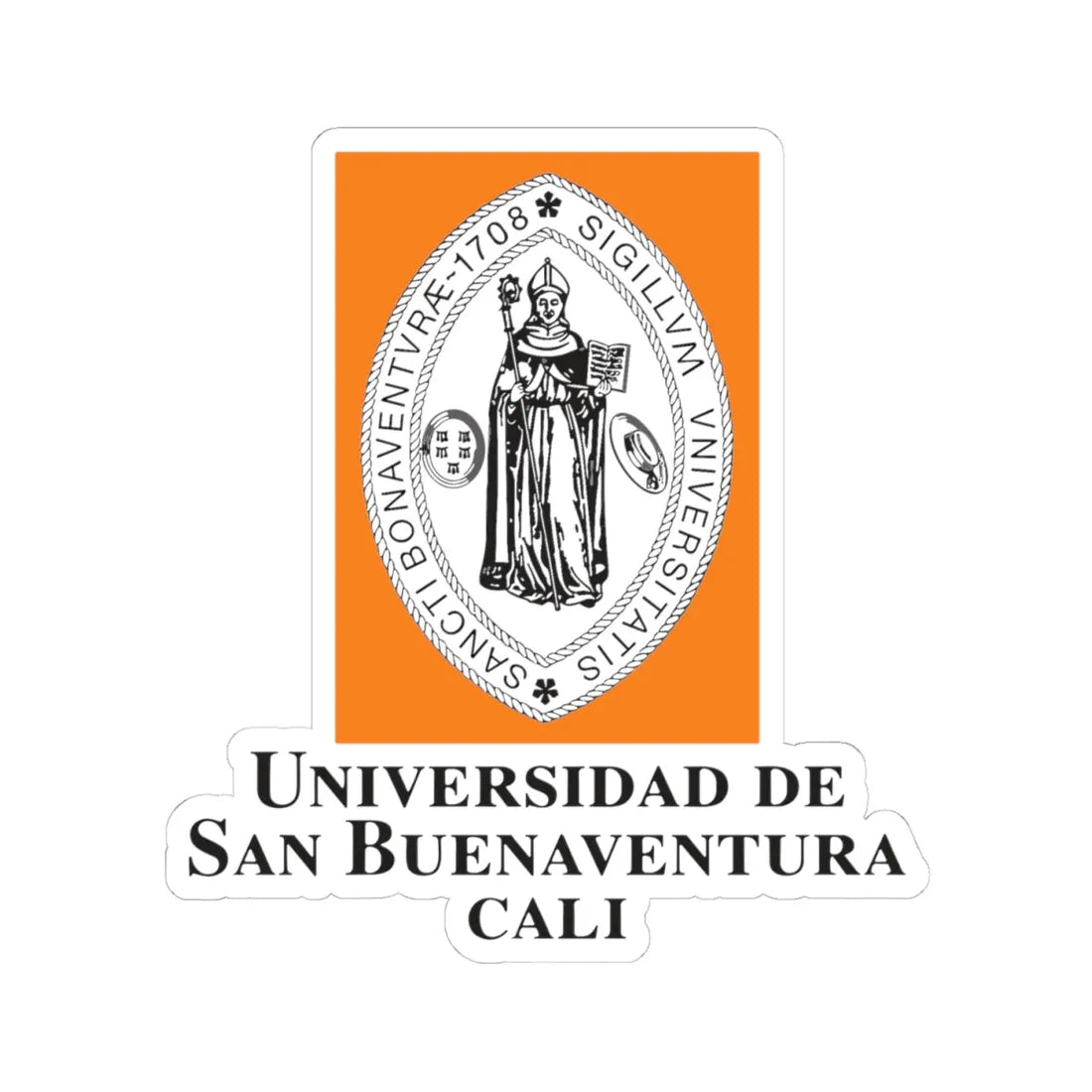 USB Cali Logo (Colombia) (Coat of Arms) STICKER Vinyl Kiss-Cut Decal 4 Inch White - The Sticker Space