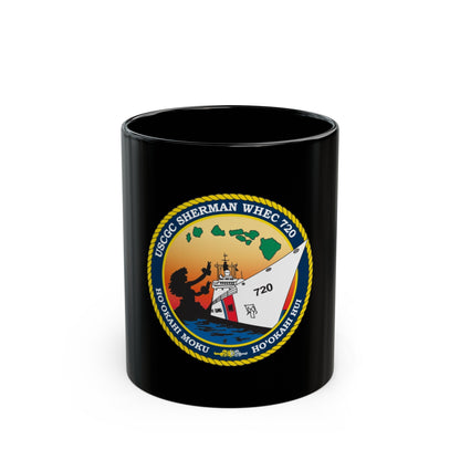 USCCG Sherman (U.S. Coast Guard) Black Coffee Mug-11oz-The Sticker Space