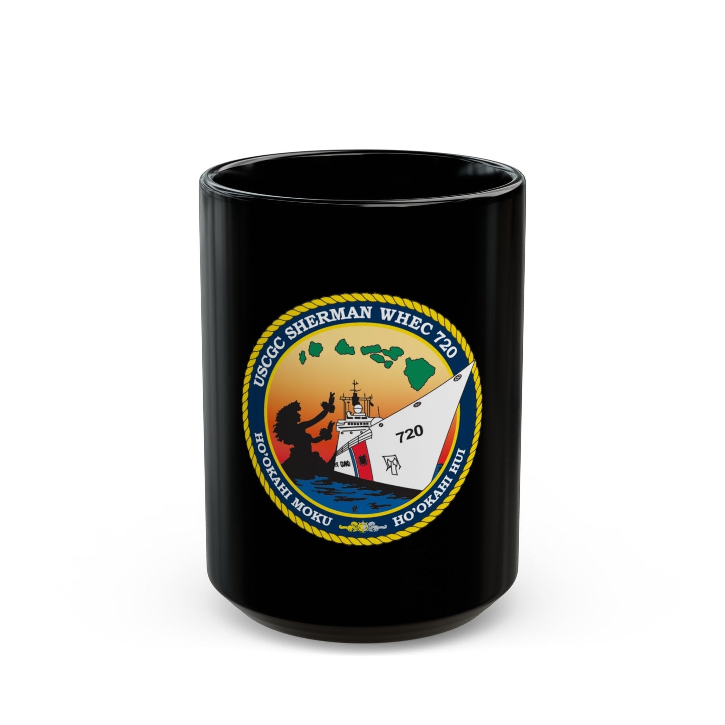 USCCG Sherman (U.S. Coast Guard) Black Coffee Mug-15oz-The Sticker Space