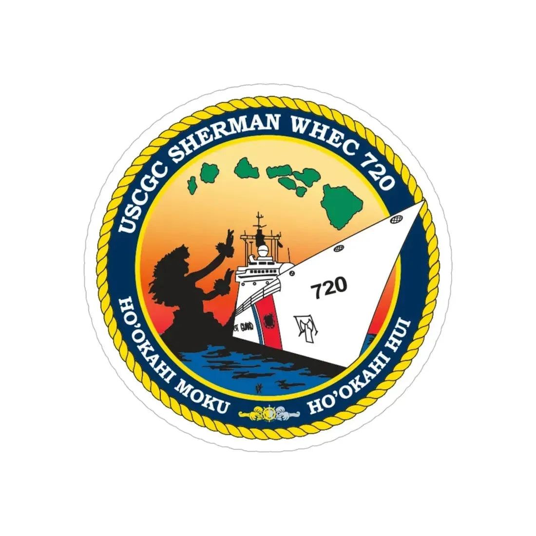 USCCG Sherman (U.S. Coast Guard) Transparent STICKER Die-Cut Vinyl Decal 6 Inch - The Sticker Space